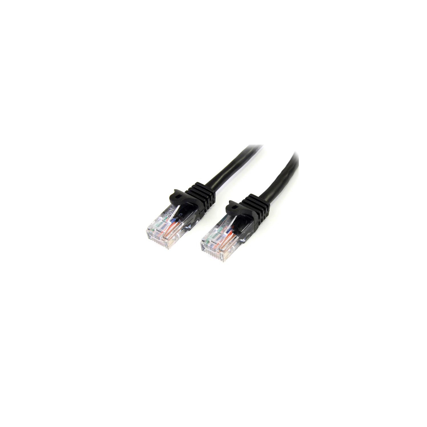 StarTech 50 ft Black Cat5e / Cat 5 Snagless Patch Cable 50ft