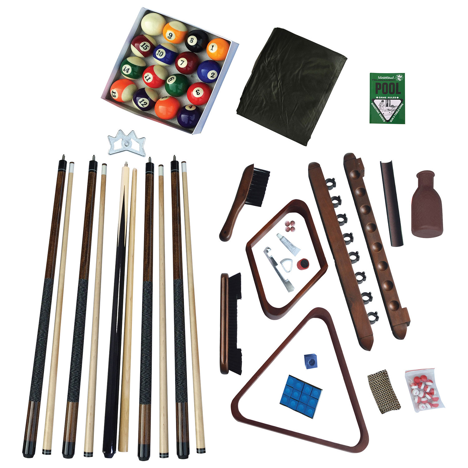 Ensemble d'accessoires de billard de Hathaway - Noyer
