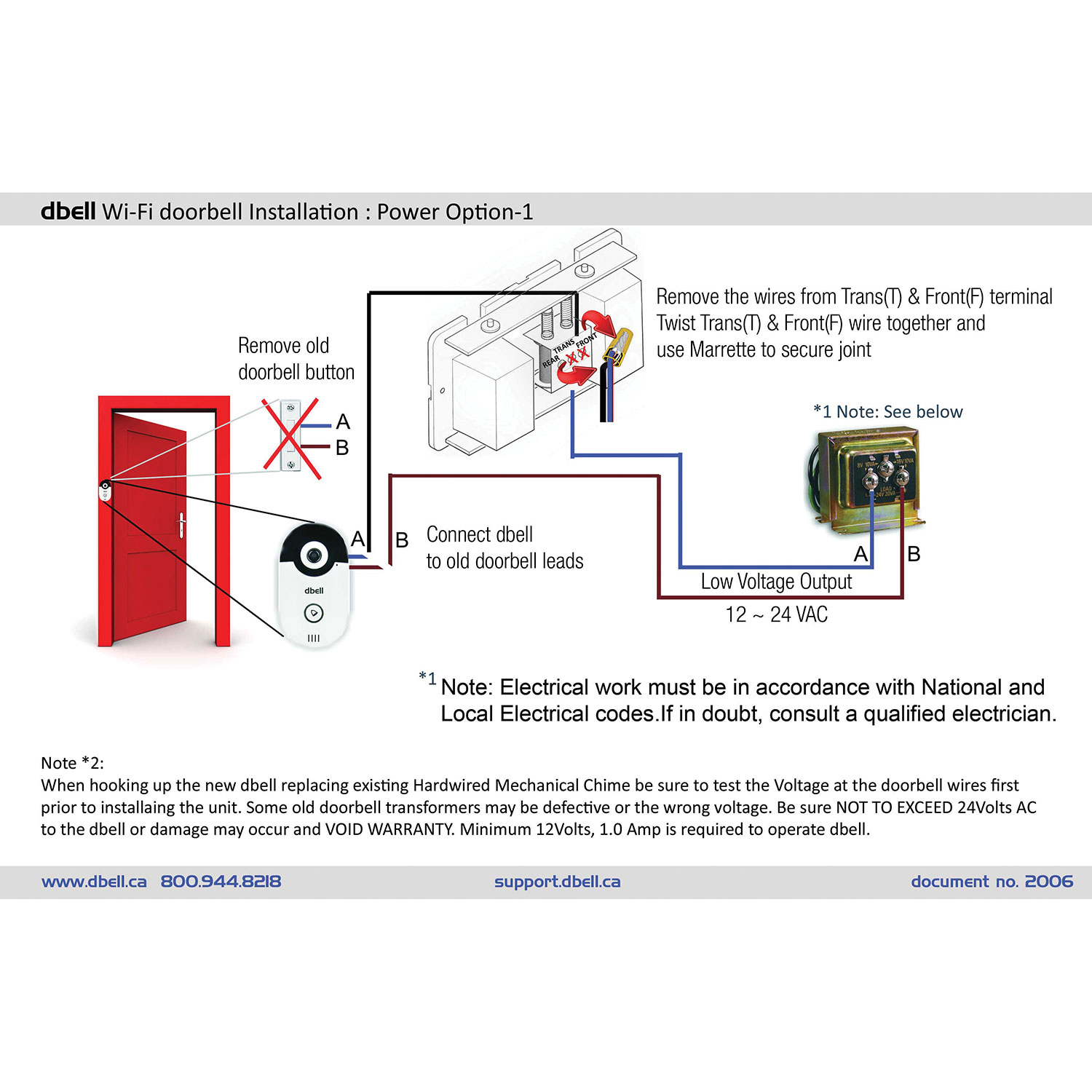 Wiring Instructions Friedland Door Bell Type 1 : Friedland Stockport