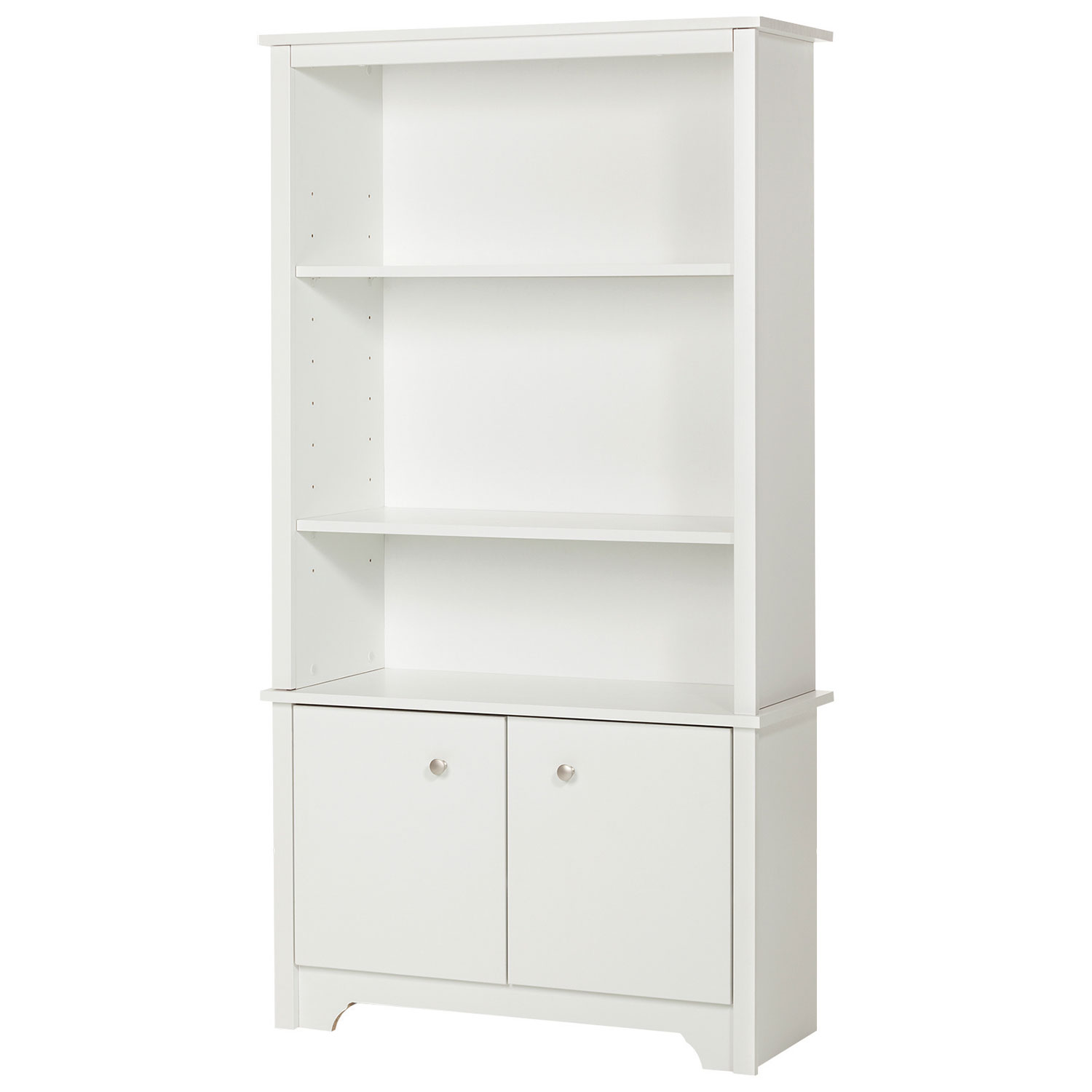 Bibliothèque de style transitionnel de Vito à 3 tablettes - Blanc