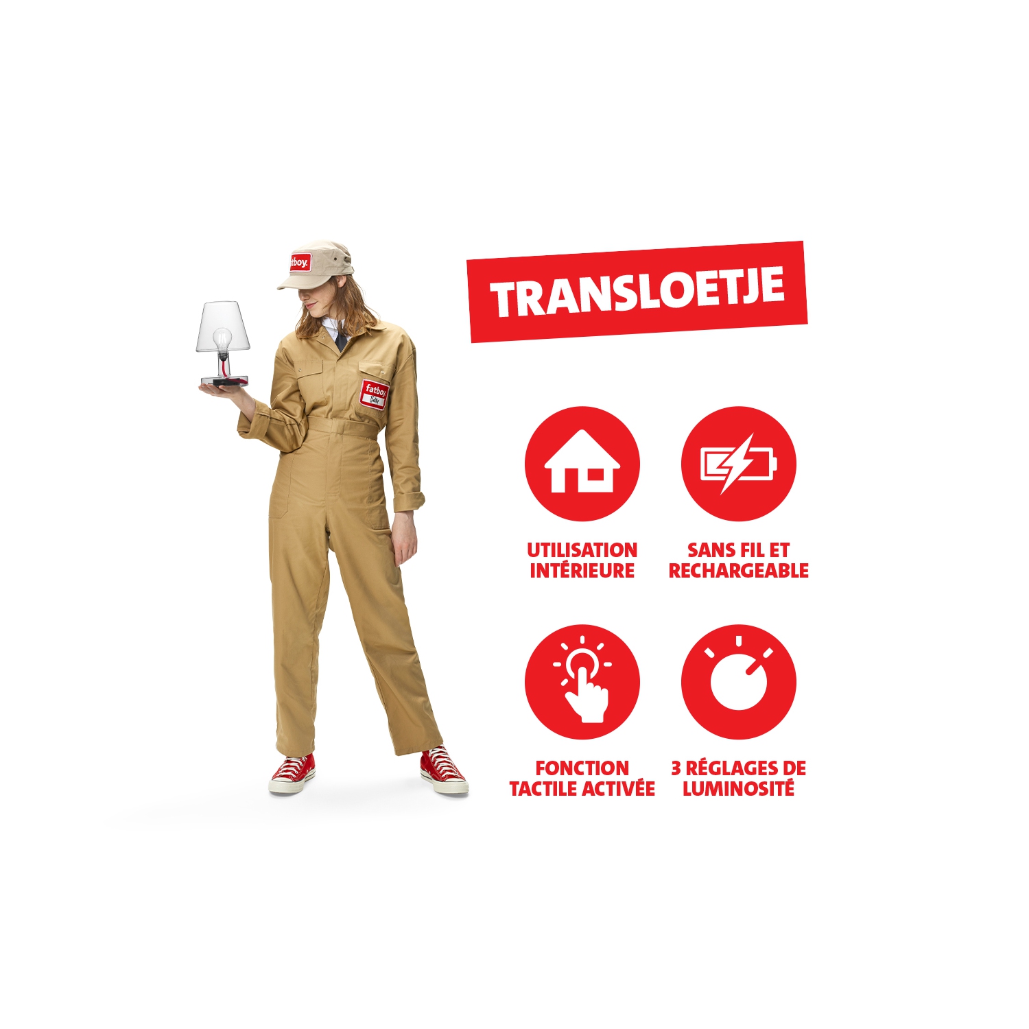 Fatboy Transloetje Portable LED Table Lamp, Transparent