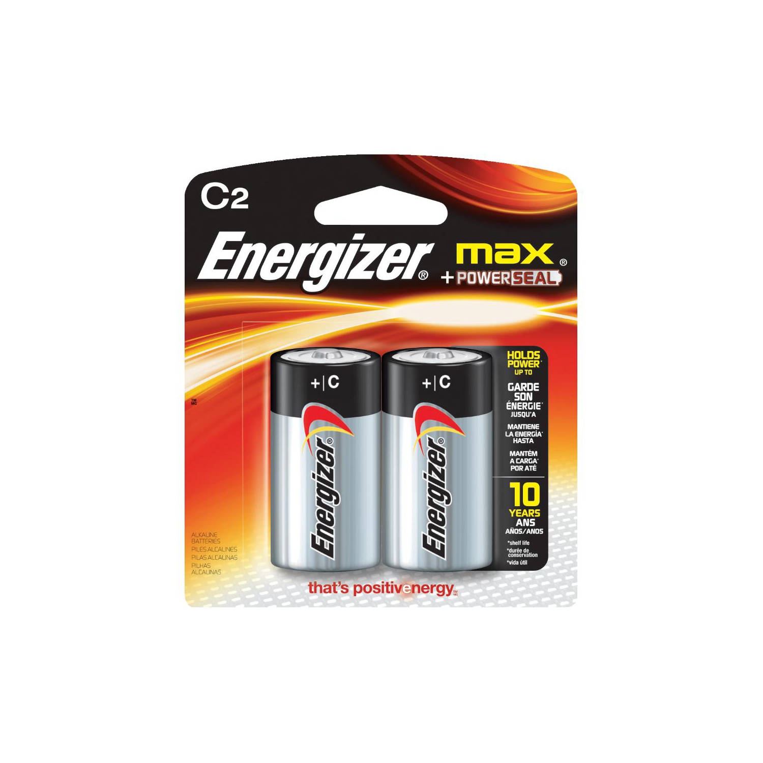 Paquet de 2 piles alcalines C Max