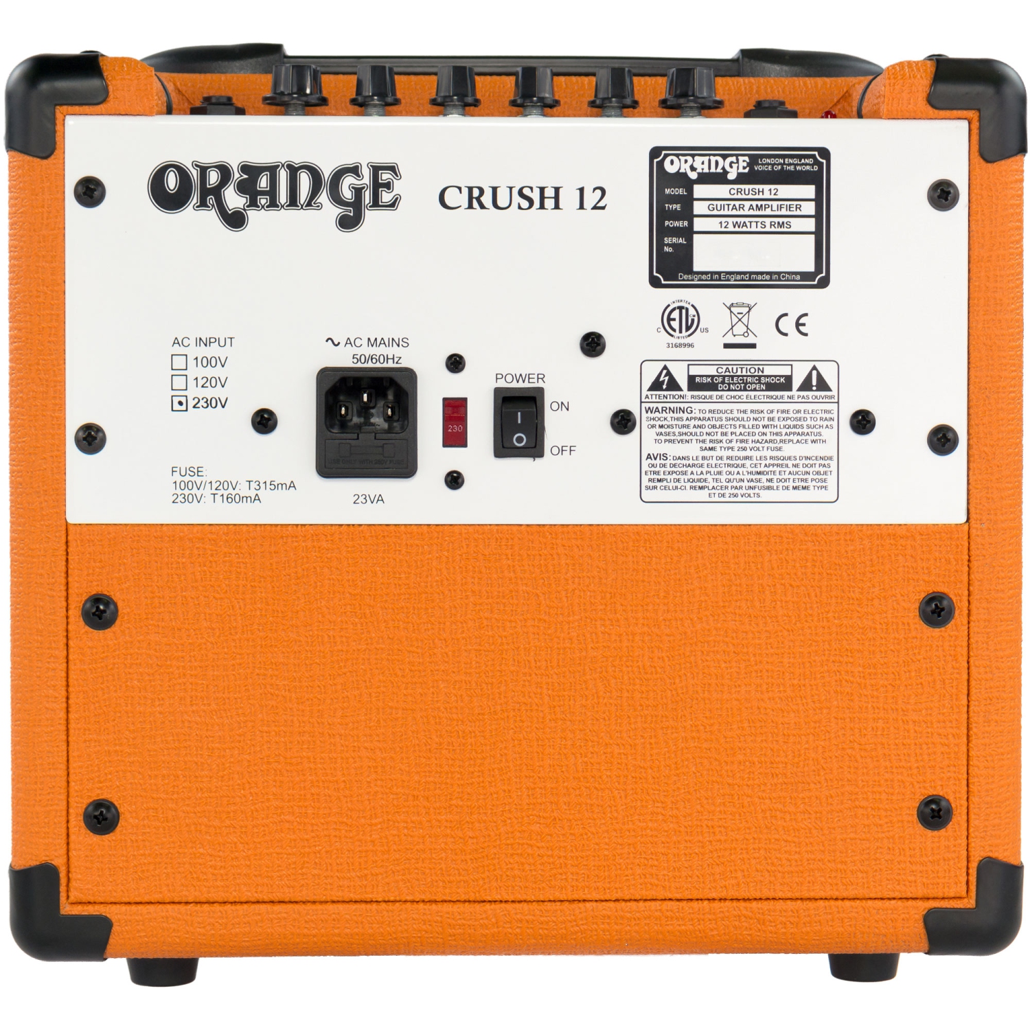 Amplificateurs orange CRUSH 12 - 12 watts 1x6' amplificateur combiné