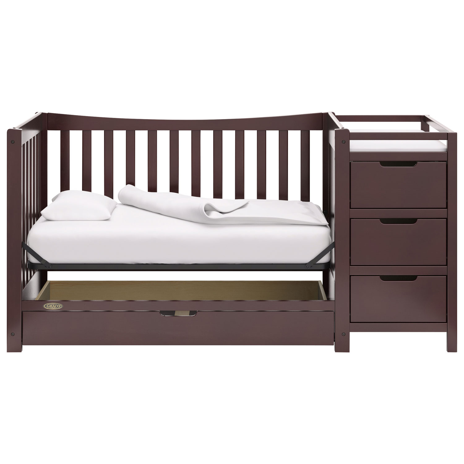 Graco Remi 4-in-1 Convertible Crib & Changer - Espresso