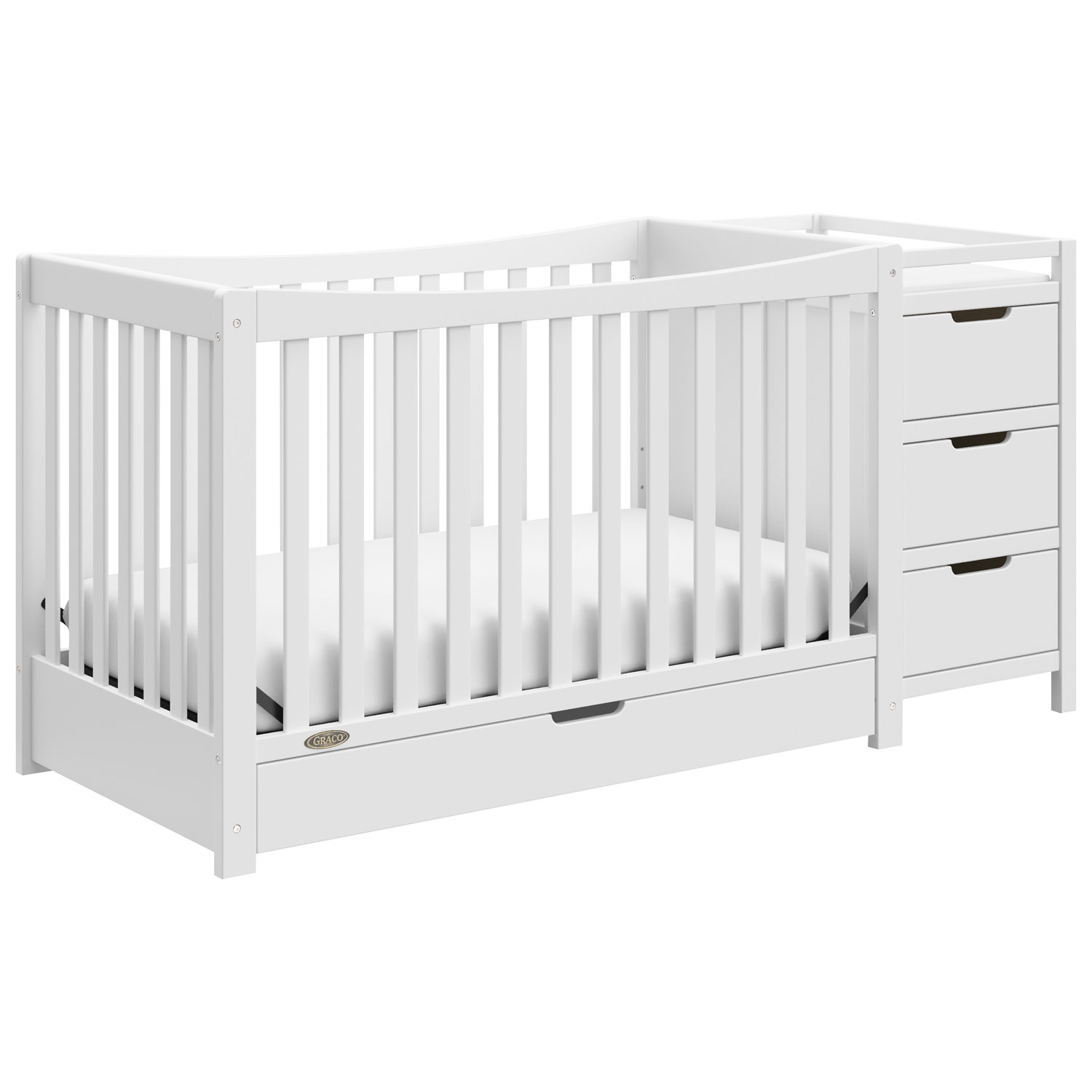 Graco Remi 4-in-1 Convertible Crib & Changer - White