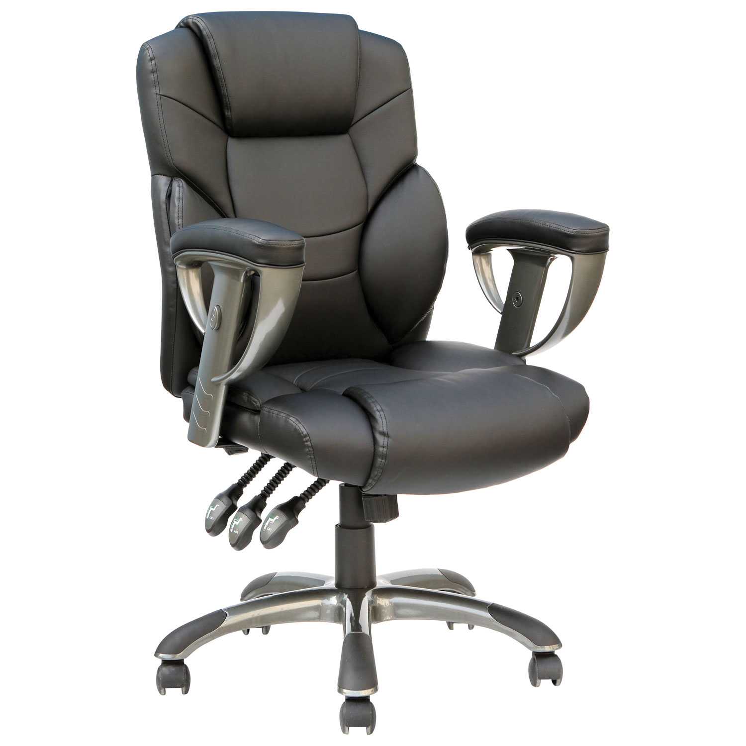 TygerClaw Ergonomic High-Back Bonded Leather Executive Chair - Black