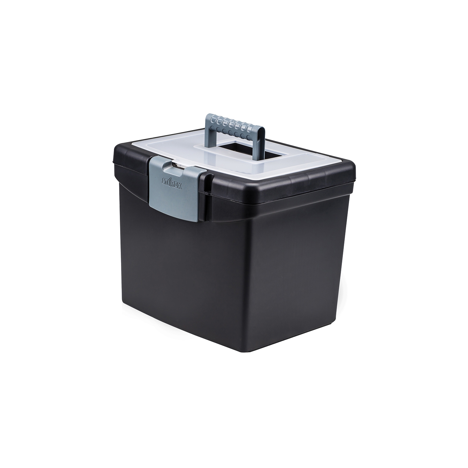 Boîte à dossiers portative avec organisateur supérieur de Storex