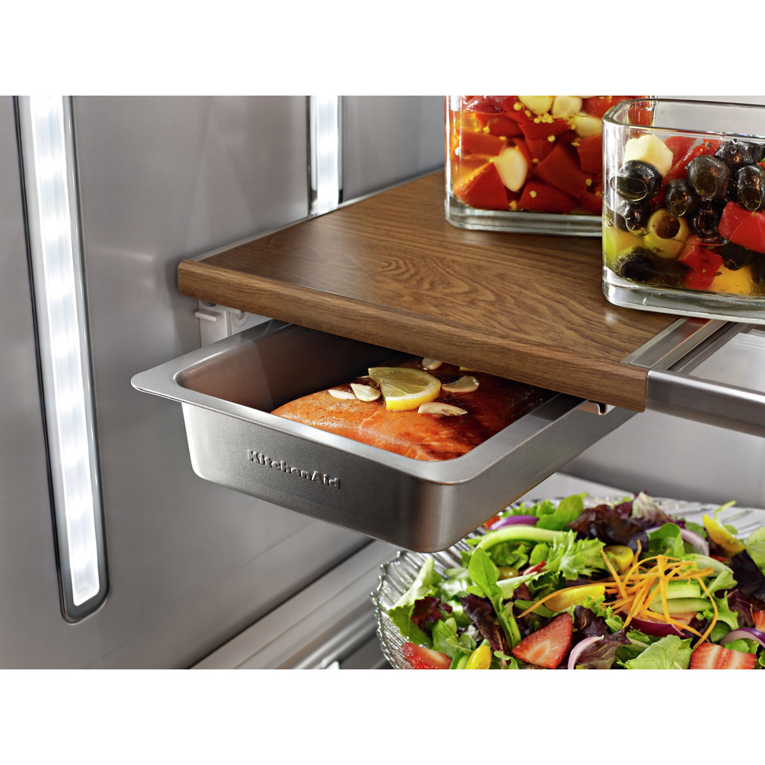 KitchenAid 36" 23.8 Cu. Ft. Counter-Depth French Door Refrigerator with Water & Ice Dispenser - Stainless Steel