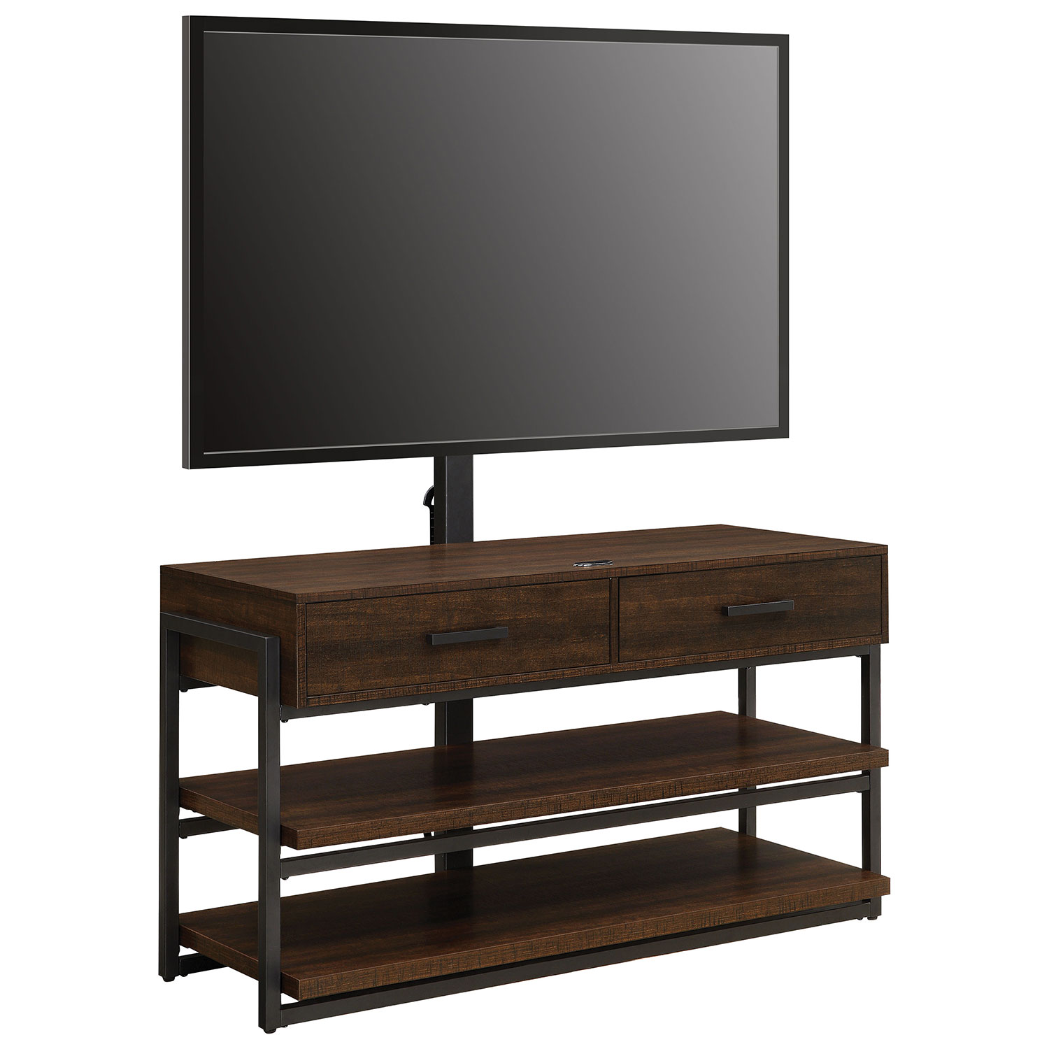 Whalen 3 in 1 TV Stand for TVs up to 60" Dark Brown Gunmetal TV