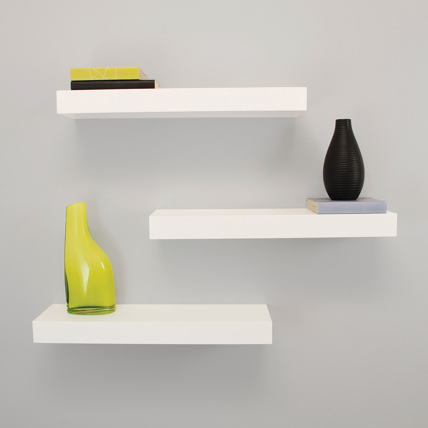 3 tablettes murales de 16 po Maine - Blanc