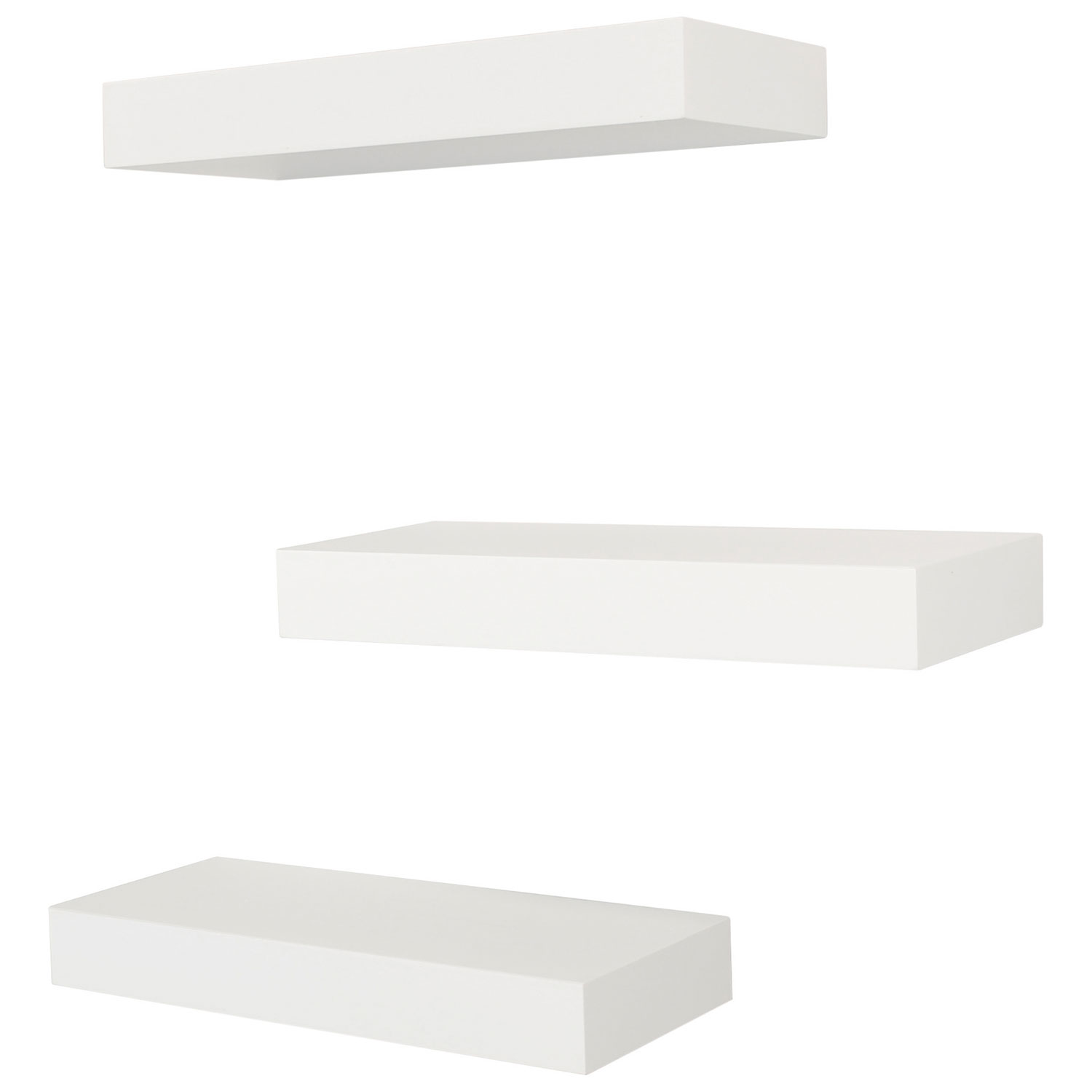 3 tablettes murales de 12 po Maine - Blanc