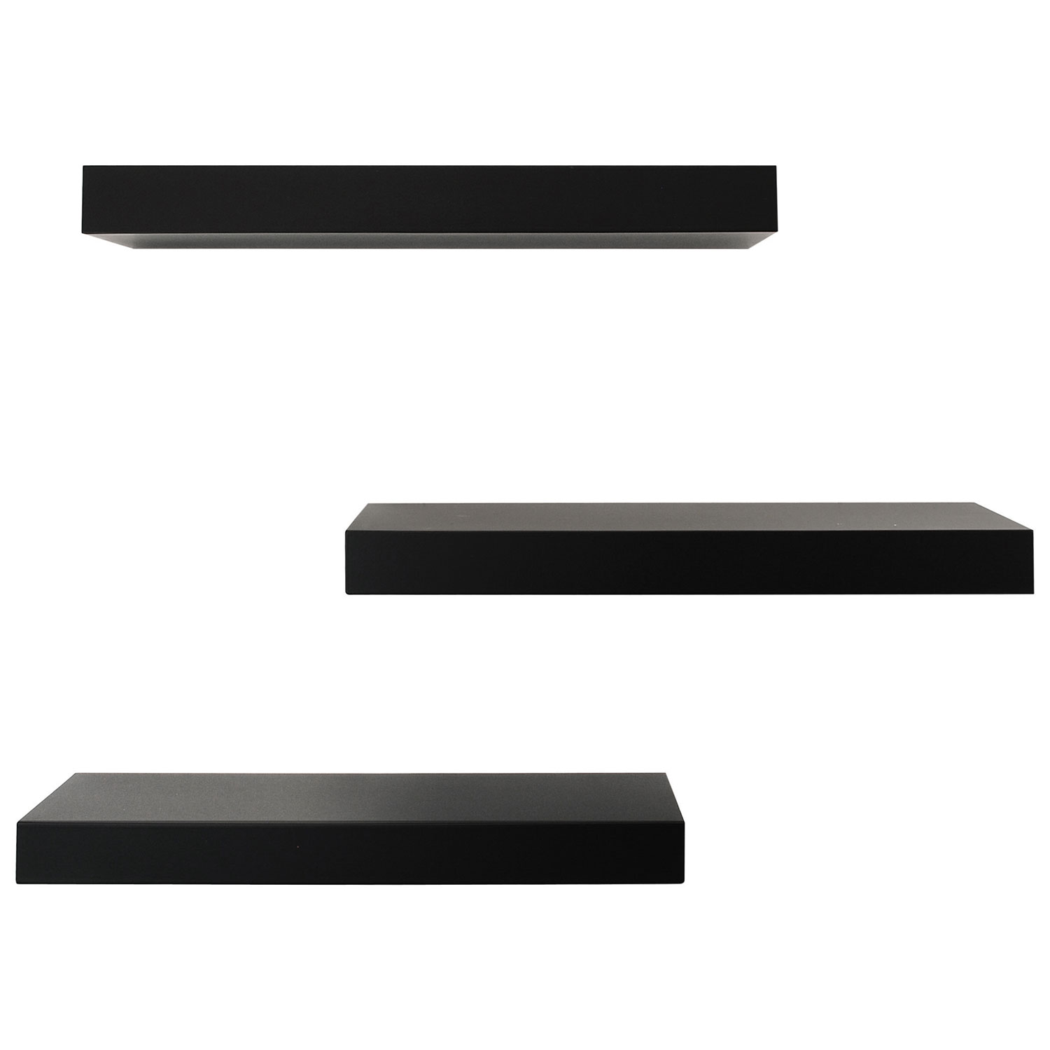 3 tablettes murales de 16 po Maine - Noir