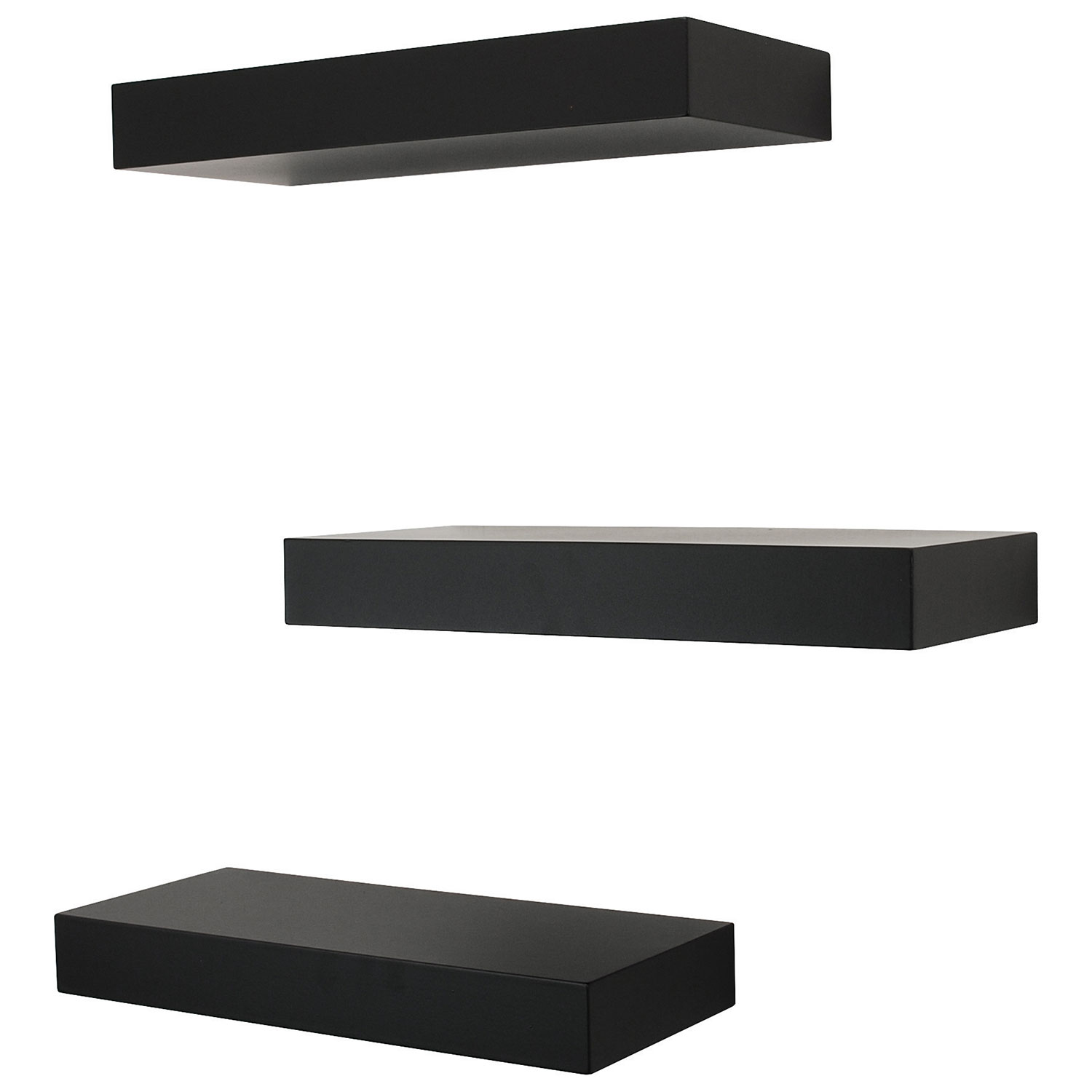 3 tablettes murales de 12 po Maine - Noir
