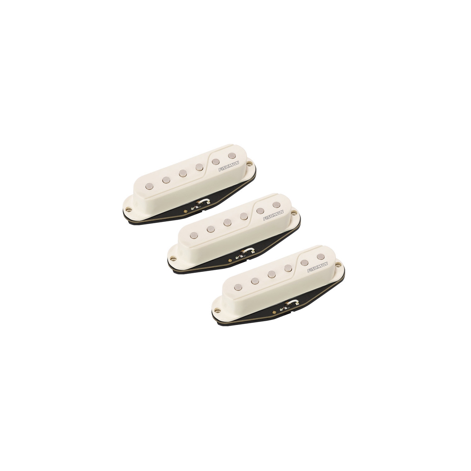 Fishman Fluence Single Width Pickup Set for Strat - White, 3 Set