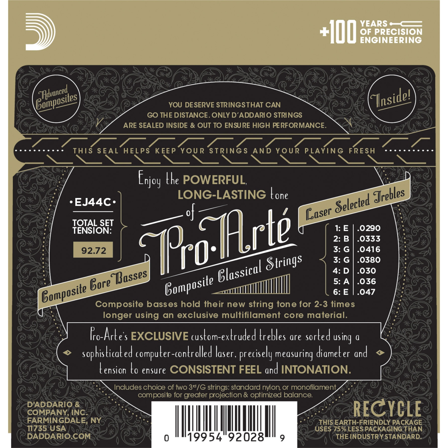 D'Addario EJ44C Pro-Arte Classical Guitar Strings - Extra Hard Tension