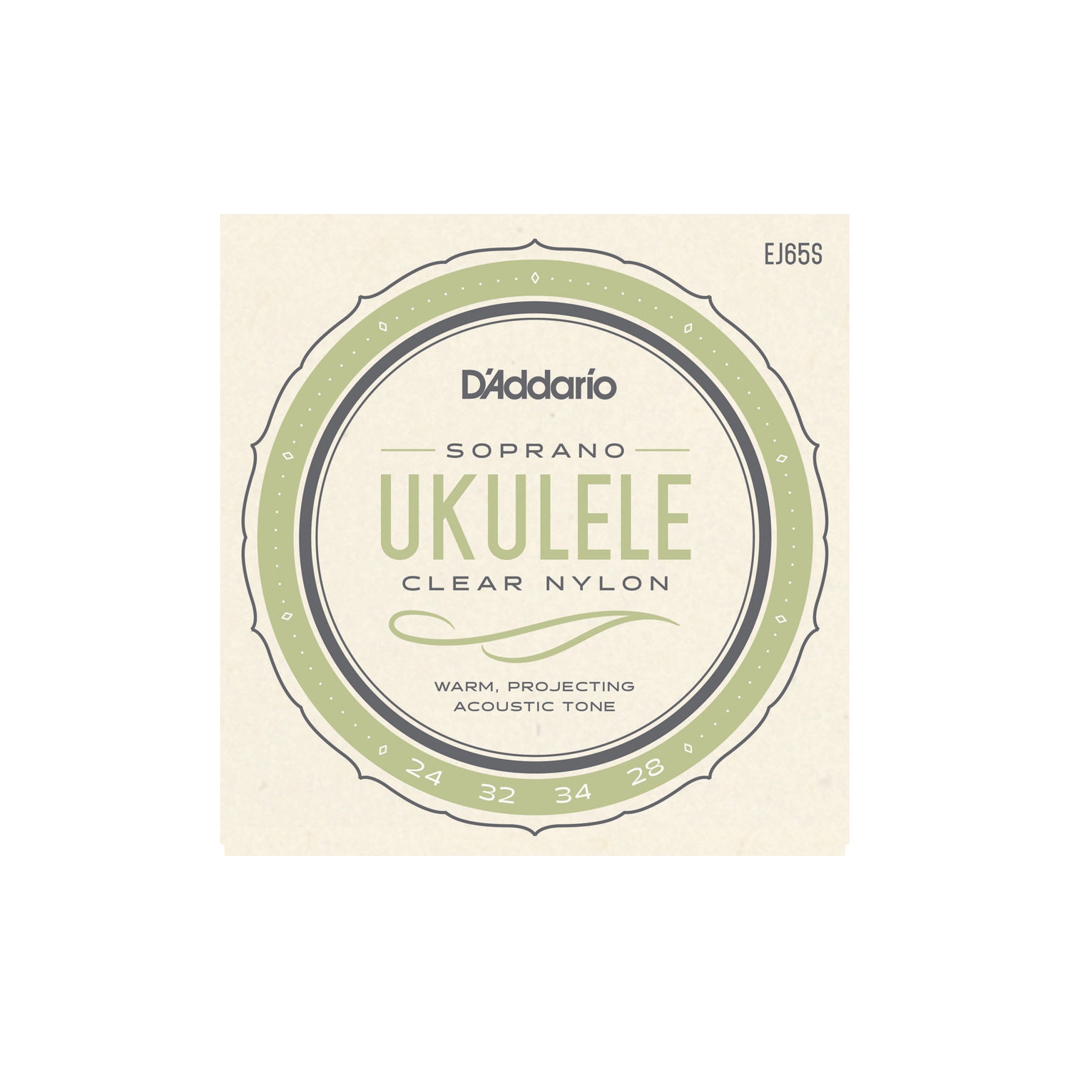Cordes de ukulélé soprano extrudé personnalisé Pro-Arte EJ65S d’Addario
