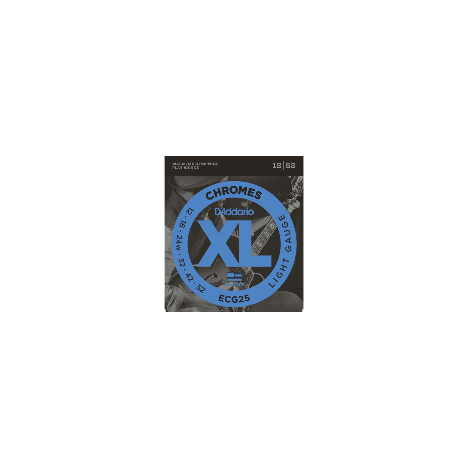 D'Addario ECG25 Chromes Flat Wound Electric Guitar Strings - Light 12-52