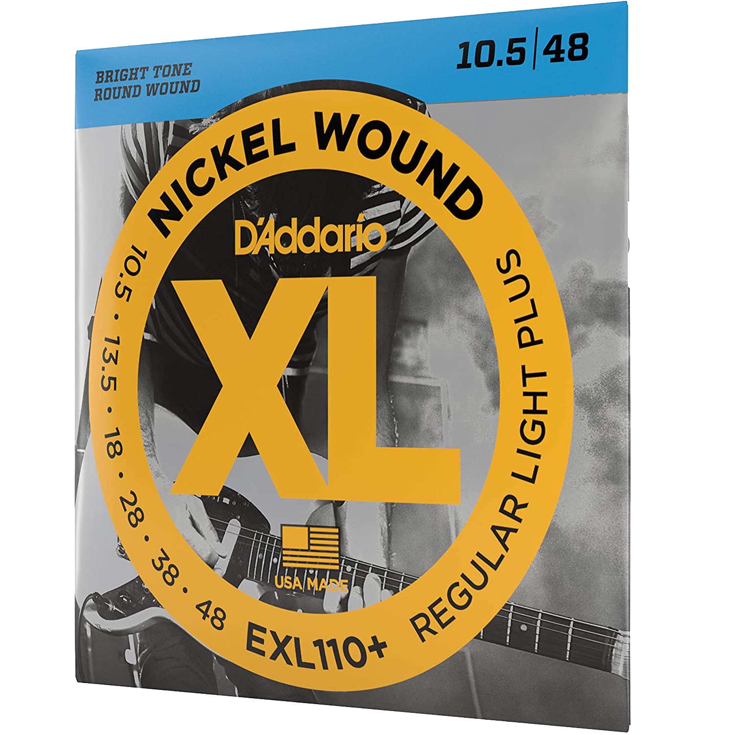 D'Addario EXL110+ Nickel Wound Electric Guitar Strings - Regular Light Plus 10.5-48