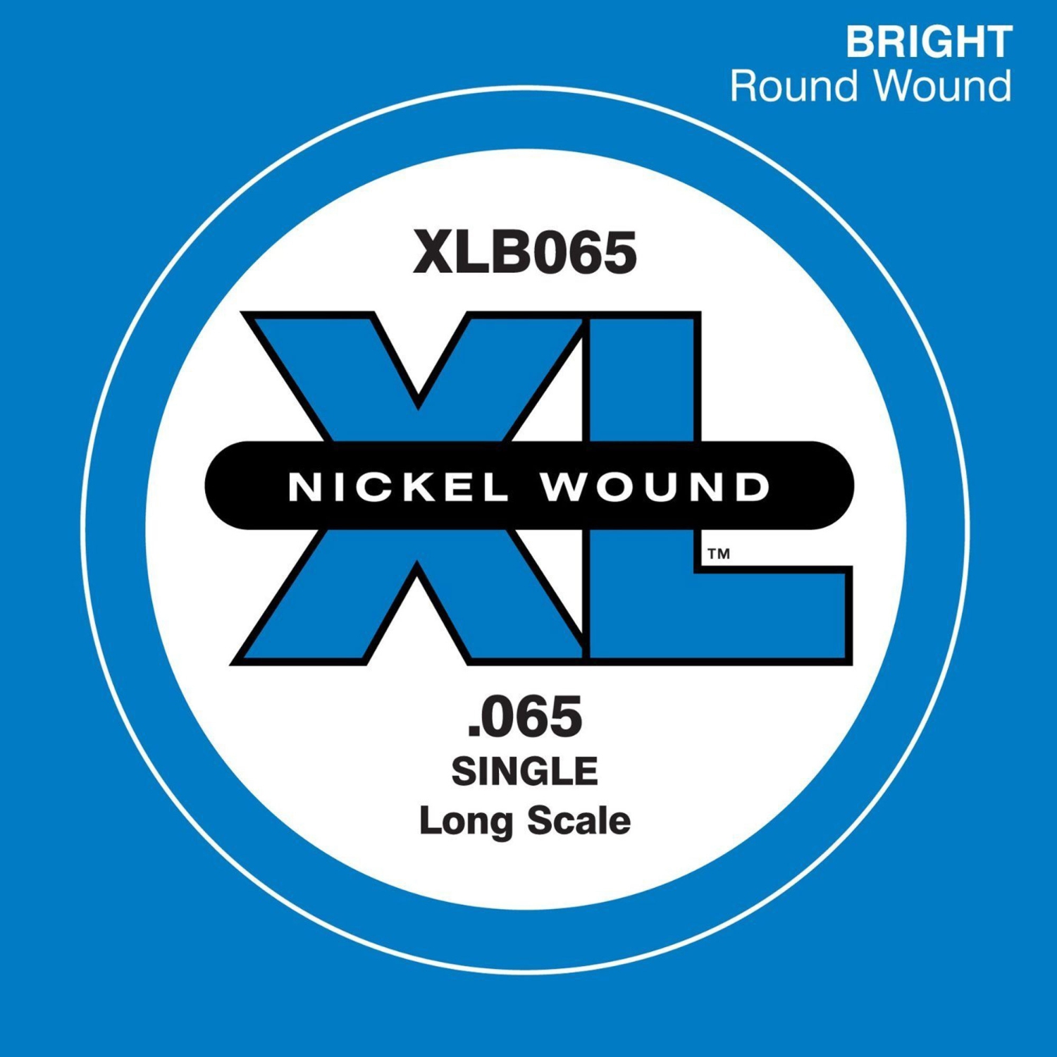 D'Addario XLB065 XL Nickel Wound Bass Guitar Single String - .065 Gauge Long Scale