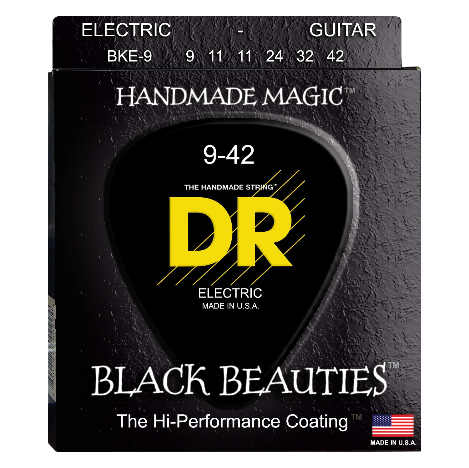 Black Beauties Coated Electric Guitar Strings, Light