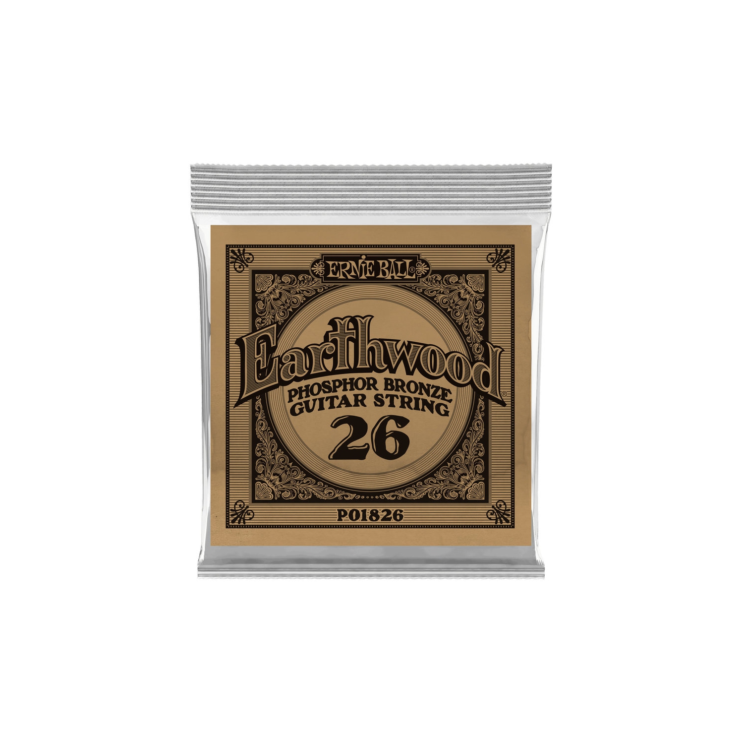 Ernie Ball P01826 Earthwood Phosphor Bronze Acoustic Guitar String - .026