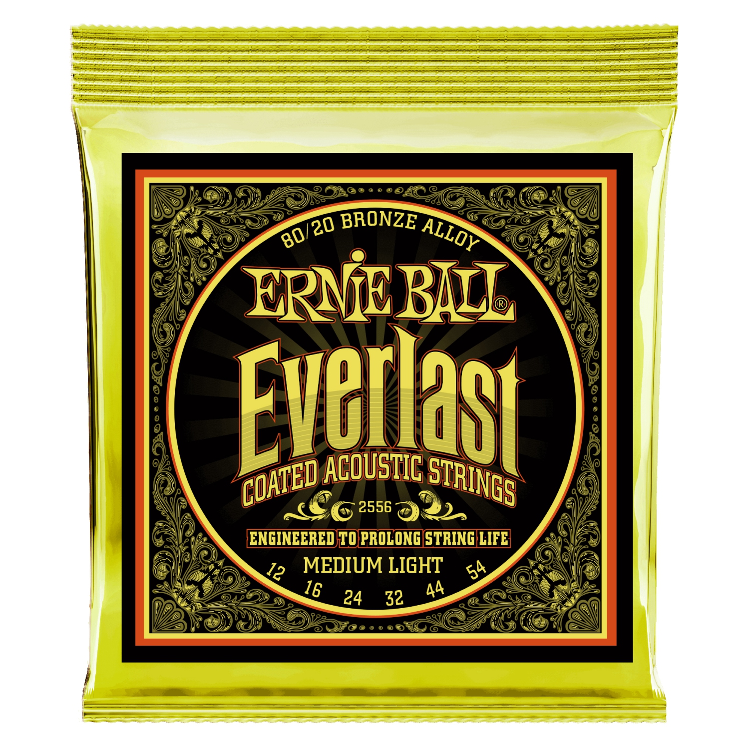 Ernie Ball P02556 Everlast Coated 80/20 Bronze Acoustic Guitar Strings - Medium Light