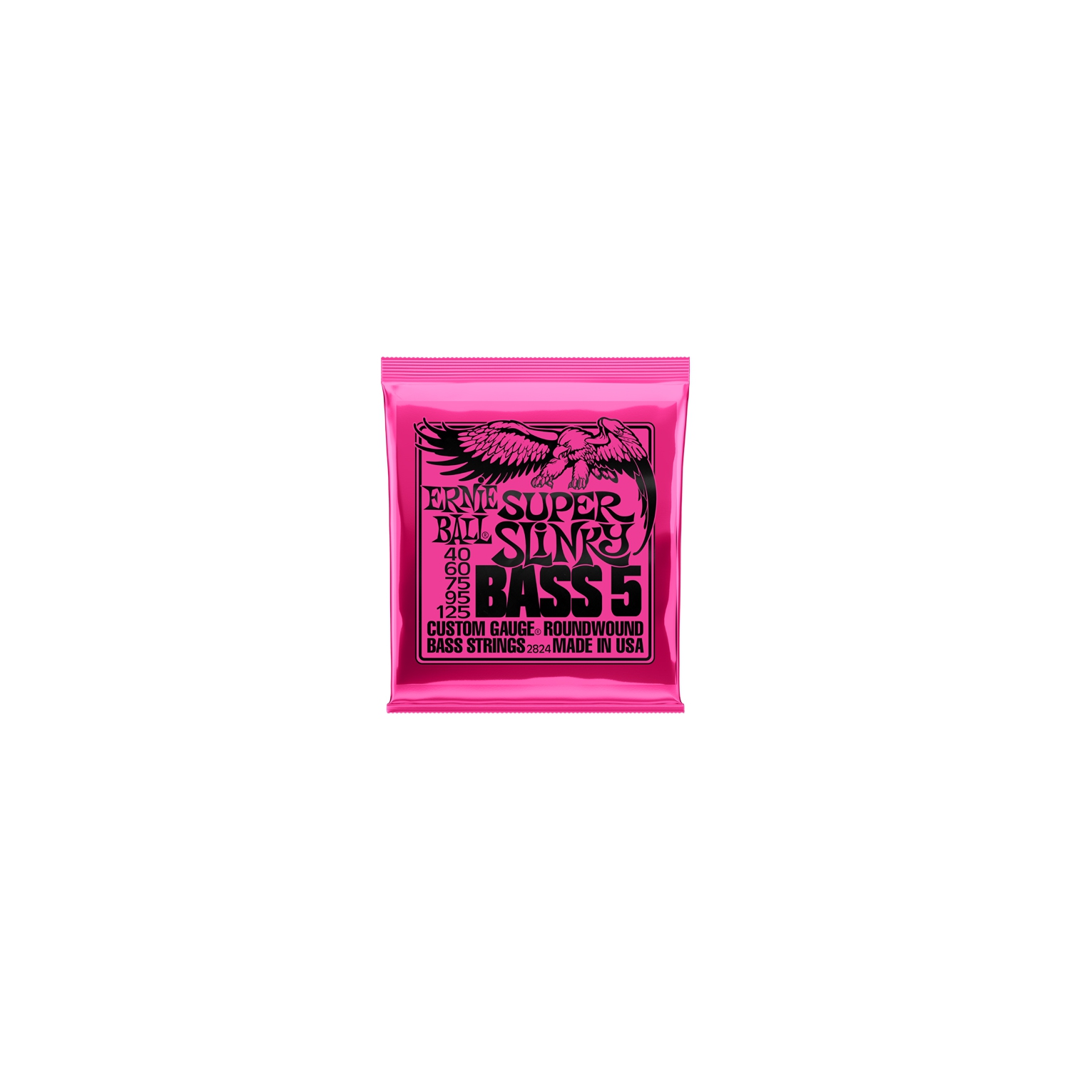 Ernie Ball Super Slinky 5-String Nickel Wound Electric Bass Guitar Strings - 40-125 Gauge