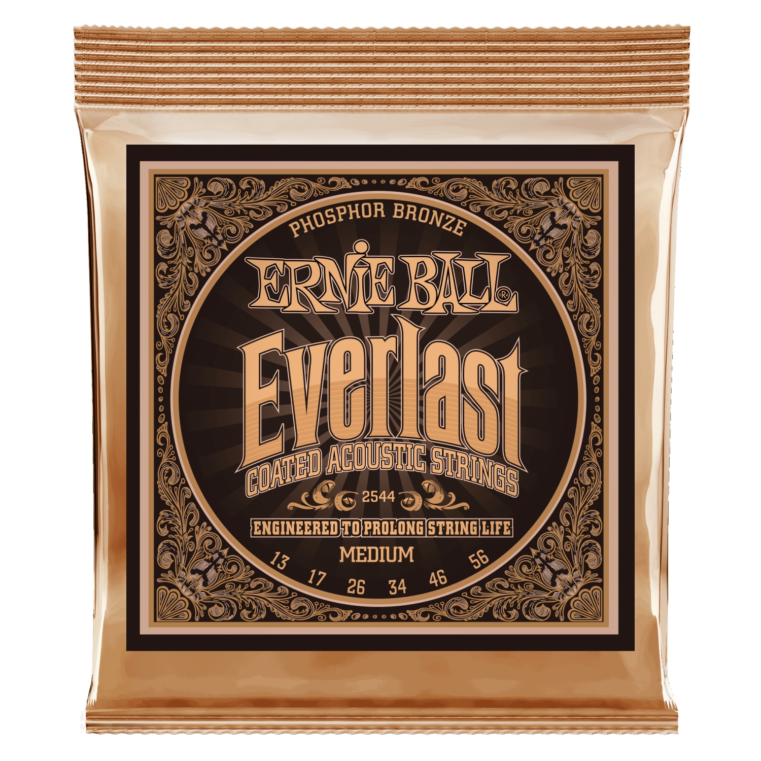 Ernie Ball PO2544 Everlast Phosphor Bronze Acoustic Guitar Strings - Medium Coated