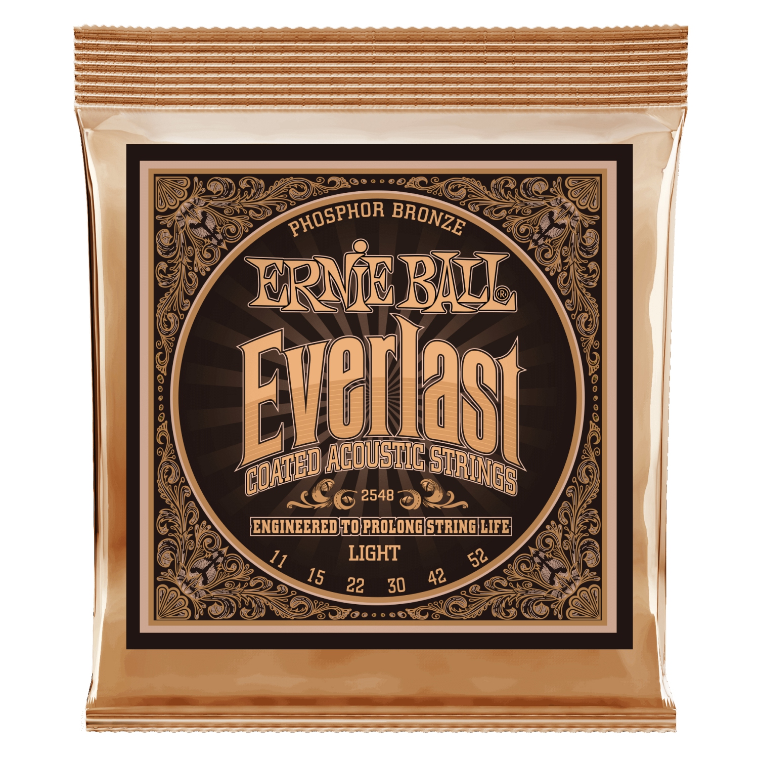 Ernie Ball PO2548 Everlast Phosphor Bronze Acoustic Guitar Strings - Light