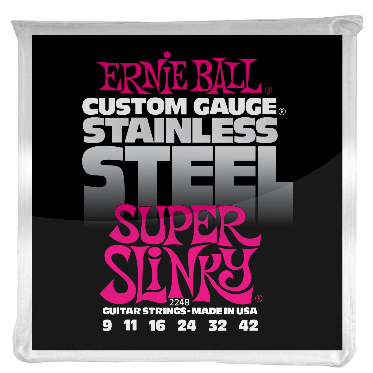 Ernie Ball PO2248 Super Slinky Stainless Steel Wound Electric Guitar Strings