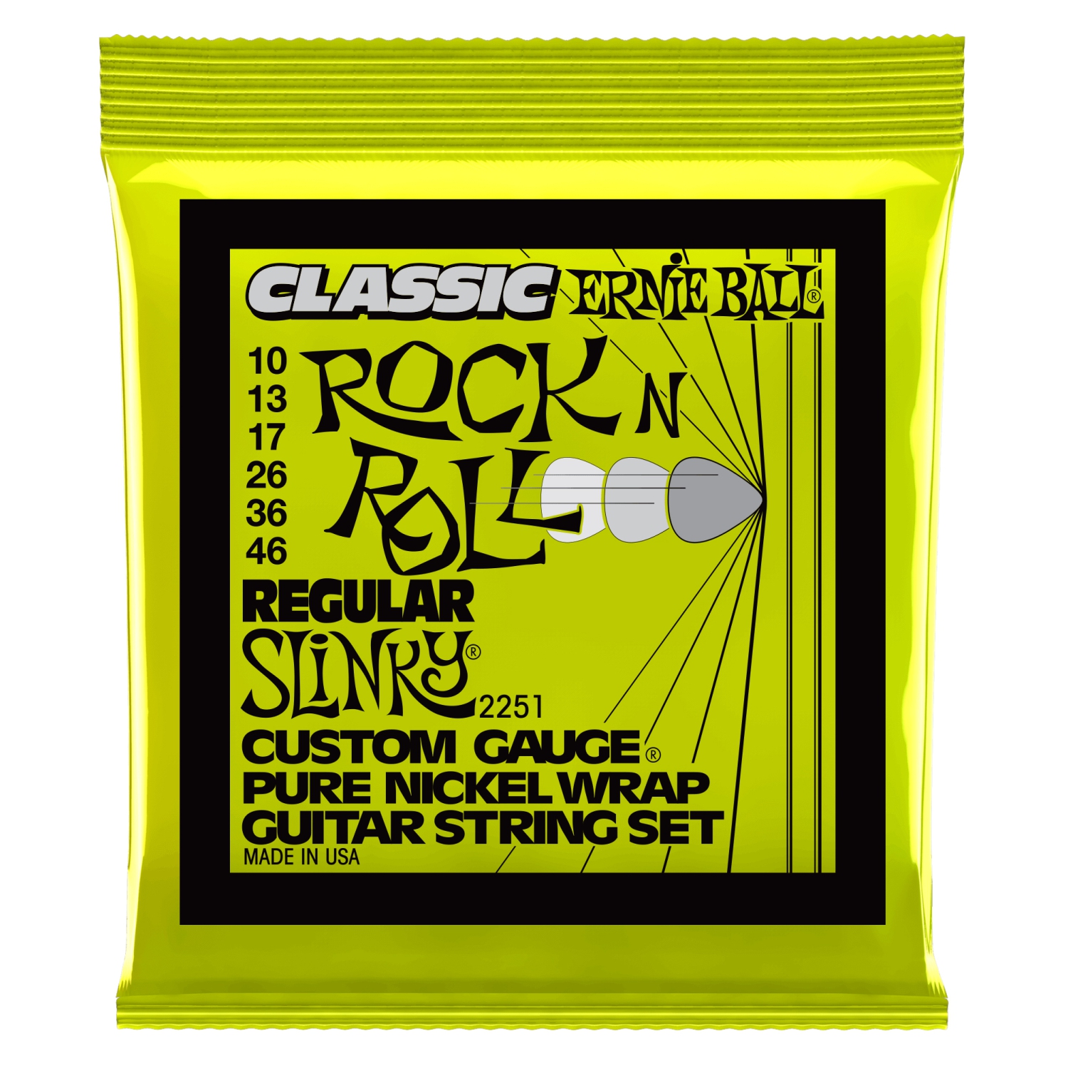 Cordes de guitare électrique standard en rouleau Rock n' Roll PO2251 d’Ernie Ball