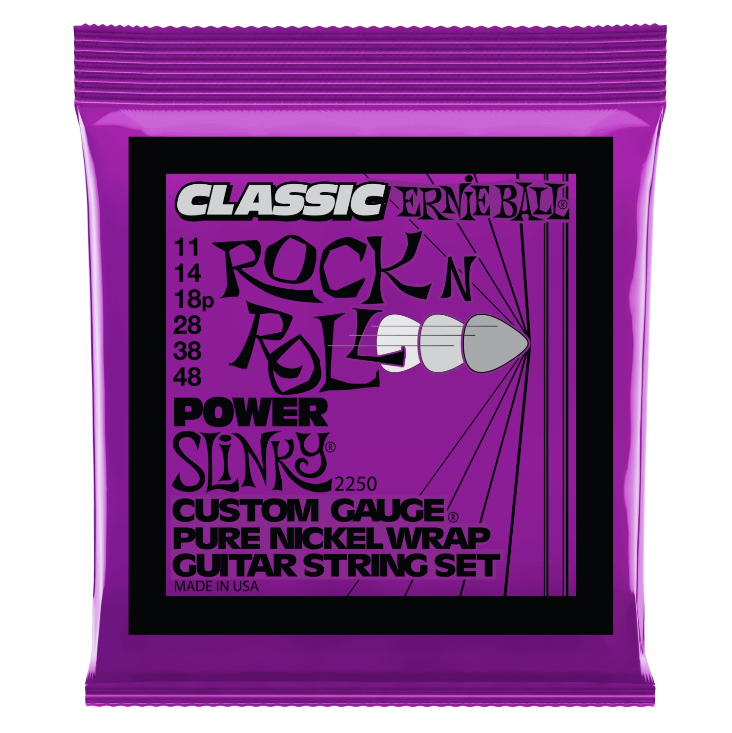 Ernie Ball PO2250 Power Slinky Classic Rock n Roll Electric Guitar Strings