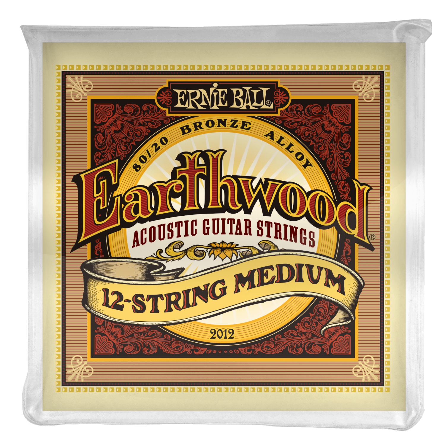 Ernie Ball PO2012 Earthwood 12-String 80/20 Bronze Acoustic Guitar Strings - Medium