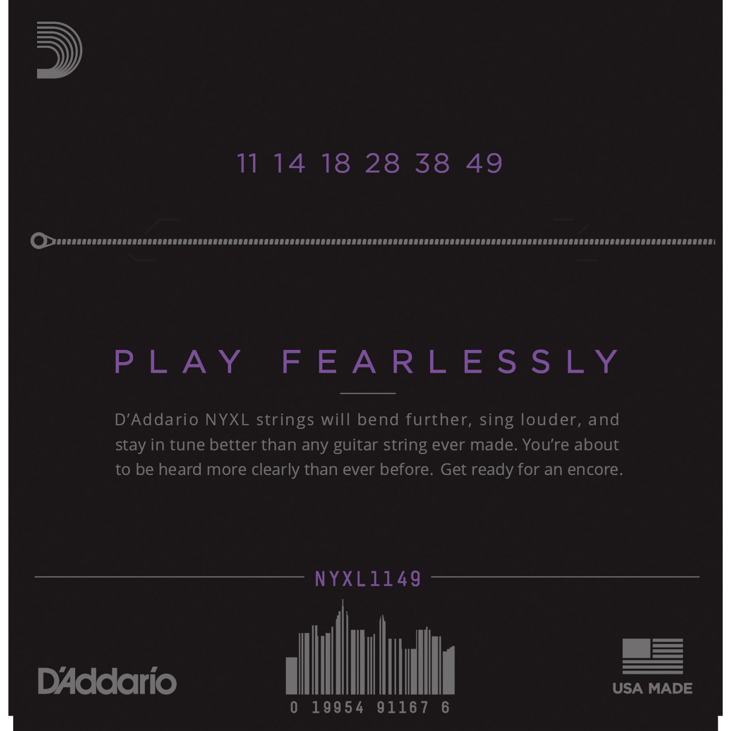 D'Addario NYXL1149 Nickel Wound Electric Guitar Strings - Medium 11-49