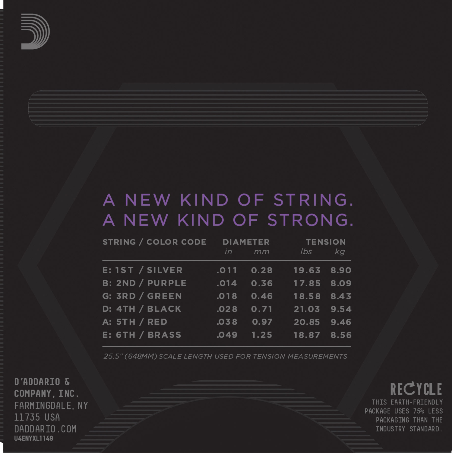 D'Addario NYXL1149 Nickel Wound Electric Guitar Strings - Medium 11-49