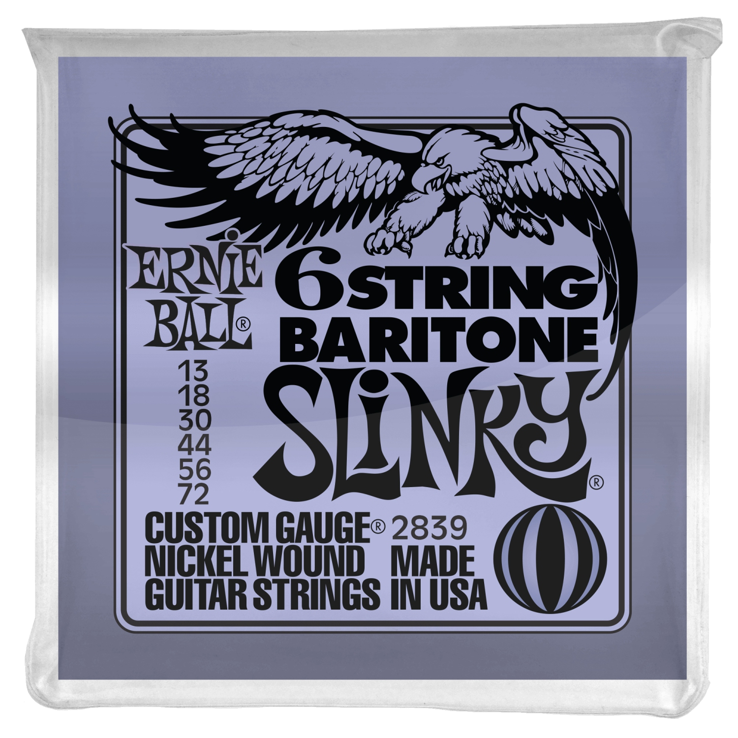 Ernie Ball PO2839 Slinky 6-String Baritone Guitar Strings with Small Ball Ends