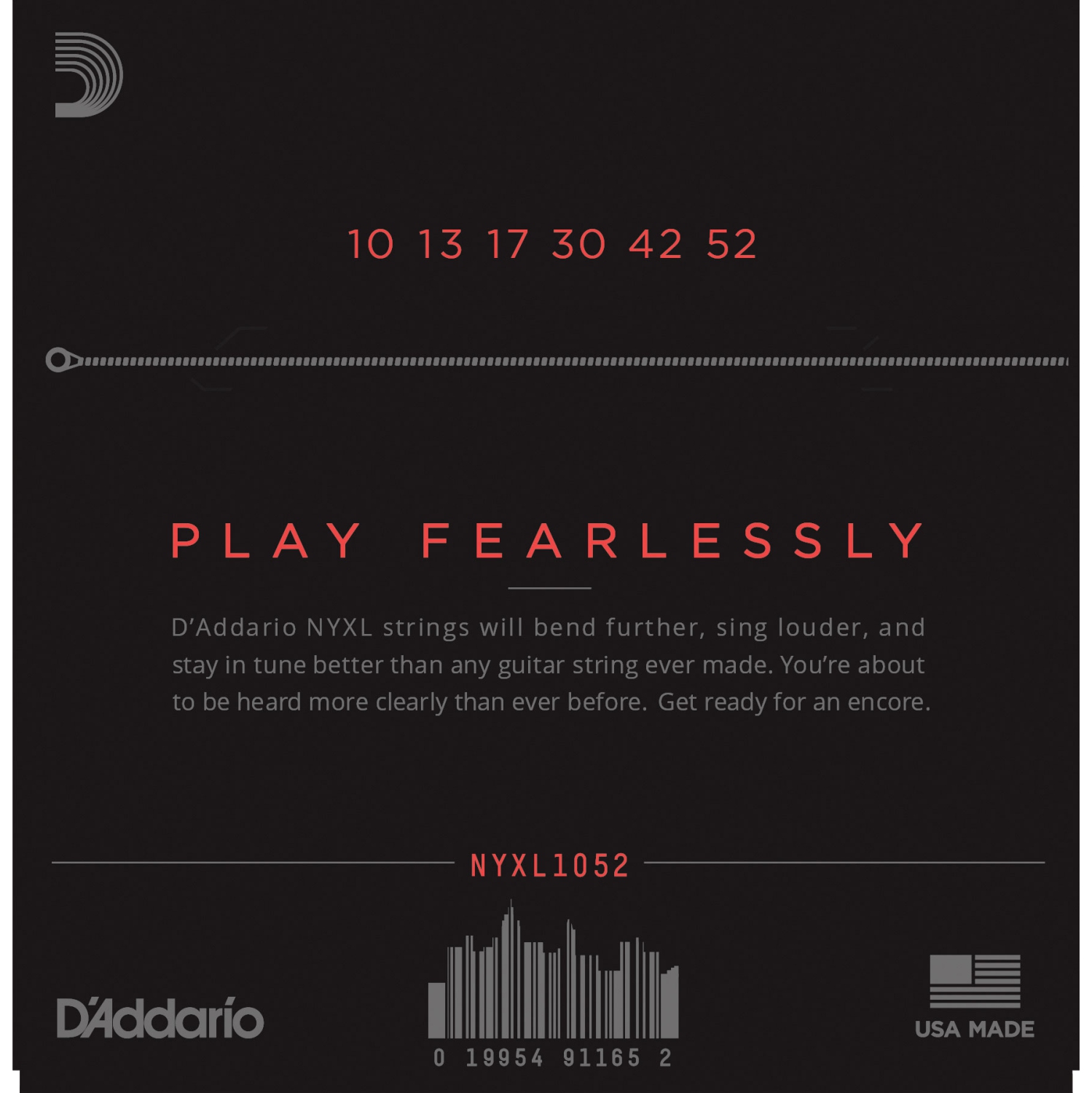 D'Addario NYXL Nickel Wound Electric Guitar Strings - 10-52 Light Top/Heavy Bottom