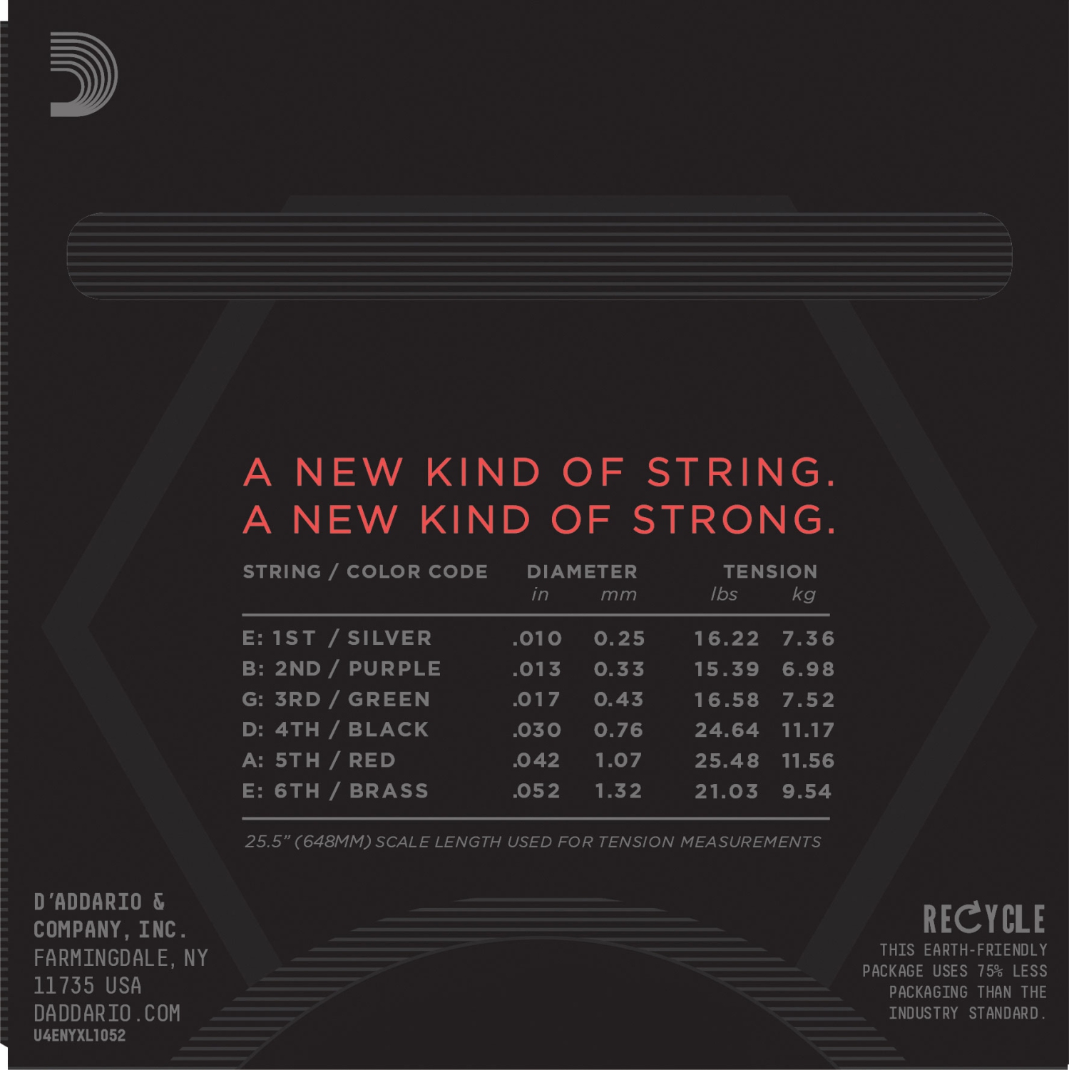 D'Addario NYXL Nickel Wound Electric Guitar Strings - 10-52 Light Top/Heavy Bottom