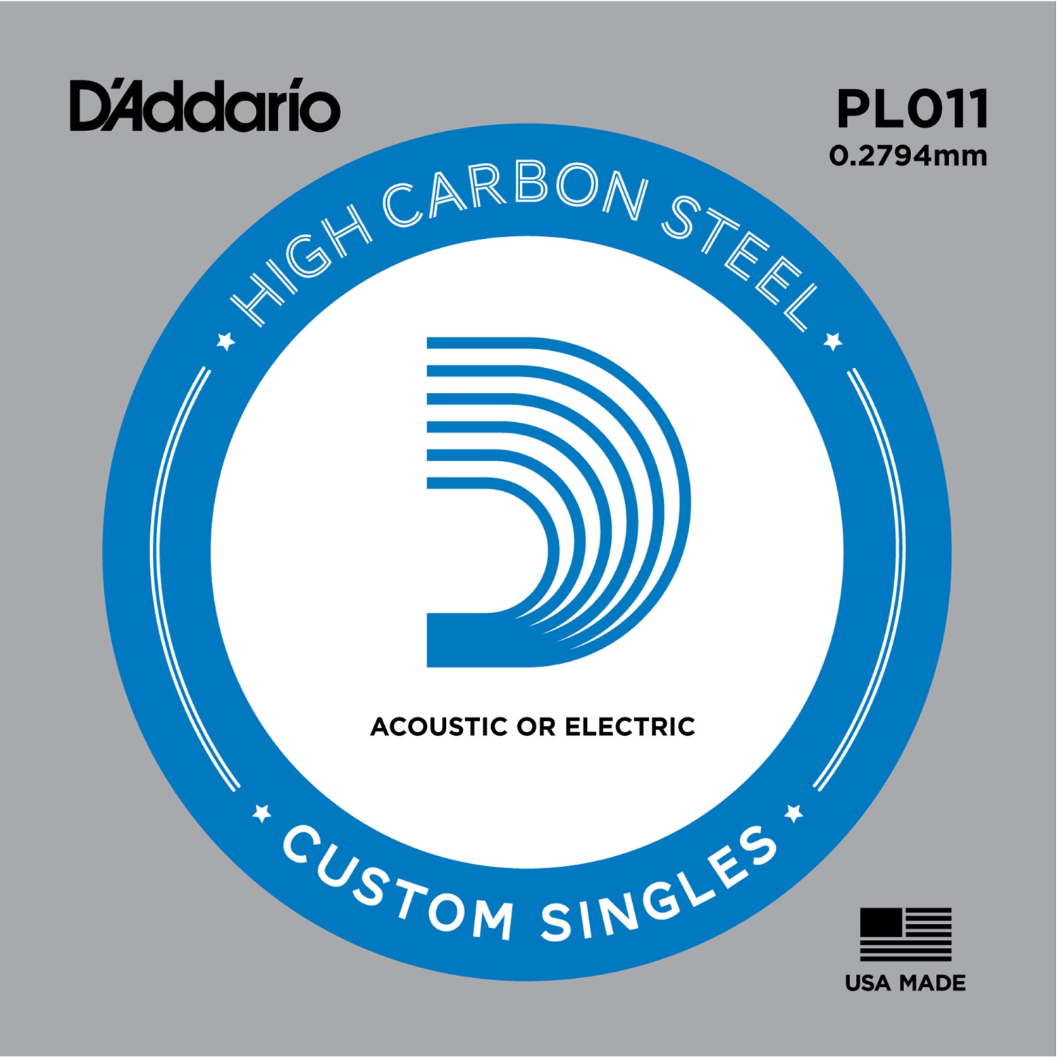 D'Addario Plain Steel Single Guitar String - Ball End 11