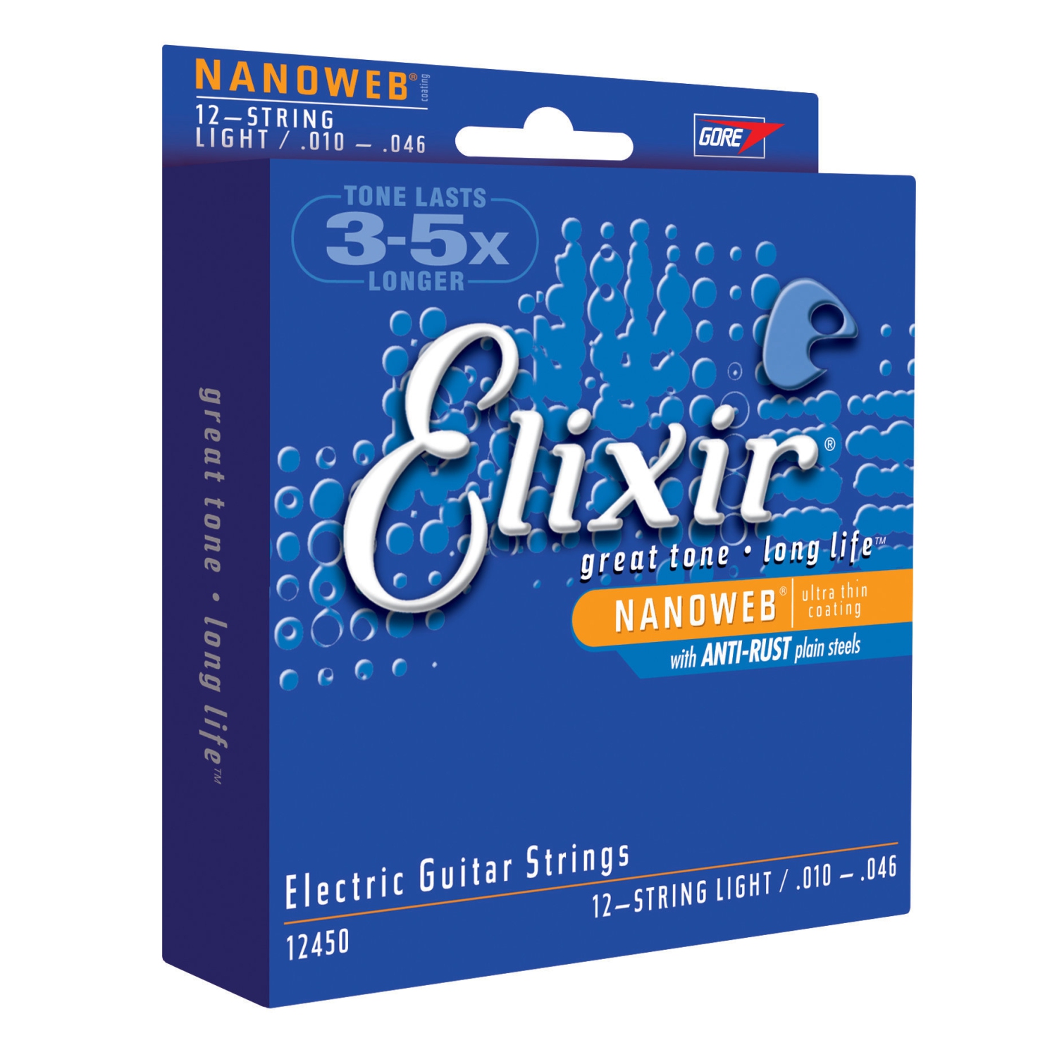 Elixir 12-String Electric Guitar Strings with Nanoweb Coating - Light 10-46