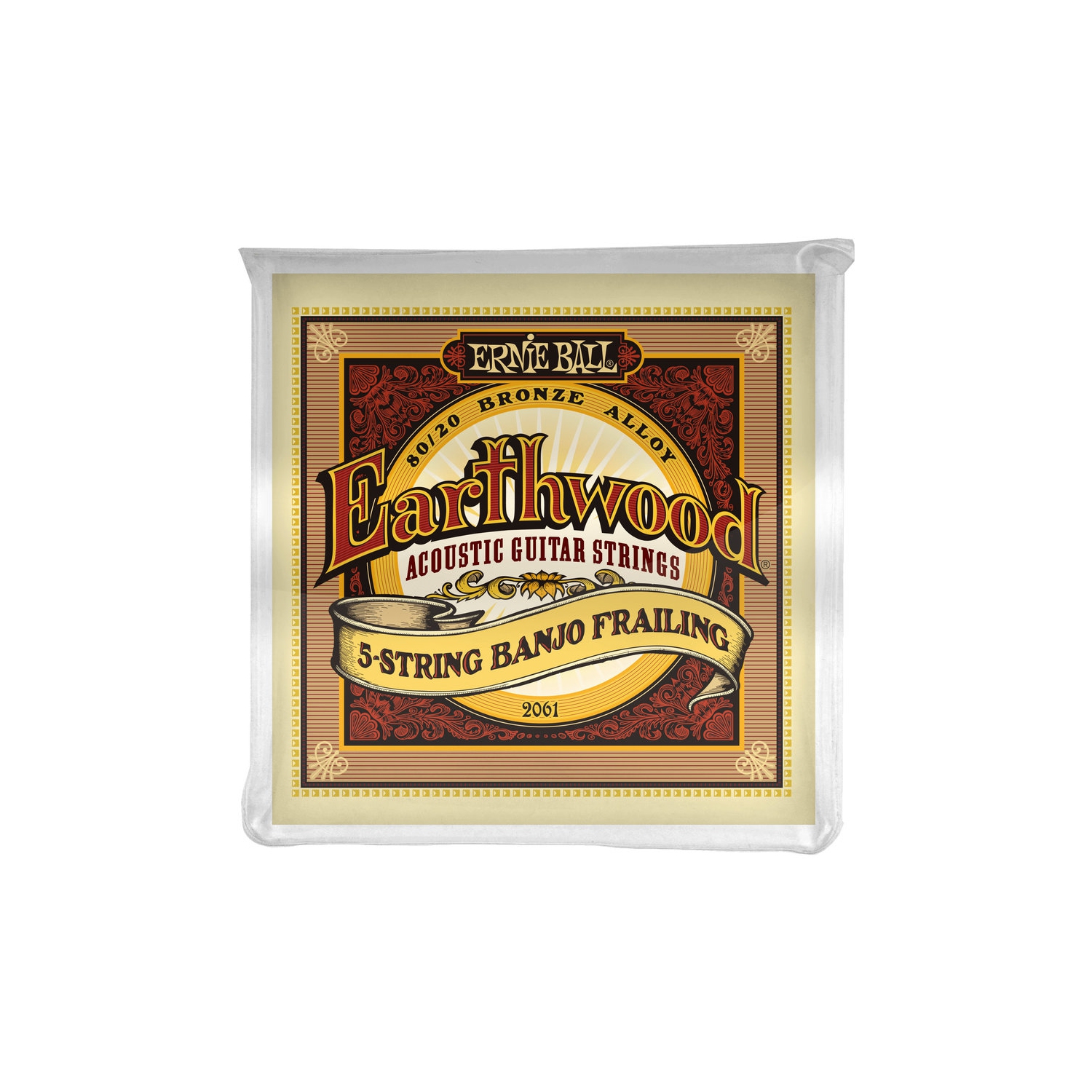 Ernie Ball P02061 Earthwood 5-String Banjo Frailing Loop End 80/20 Bronze Acoustic Guitar Strings