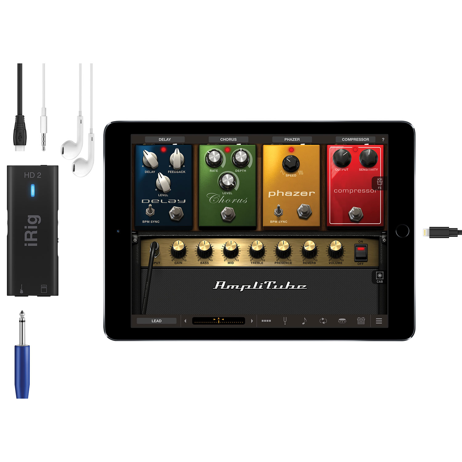 Adaptateur d'interface numérique de guitare iRig HD 2 d'IK Multimedia