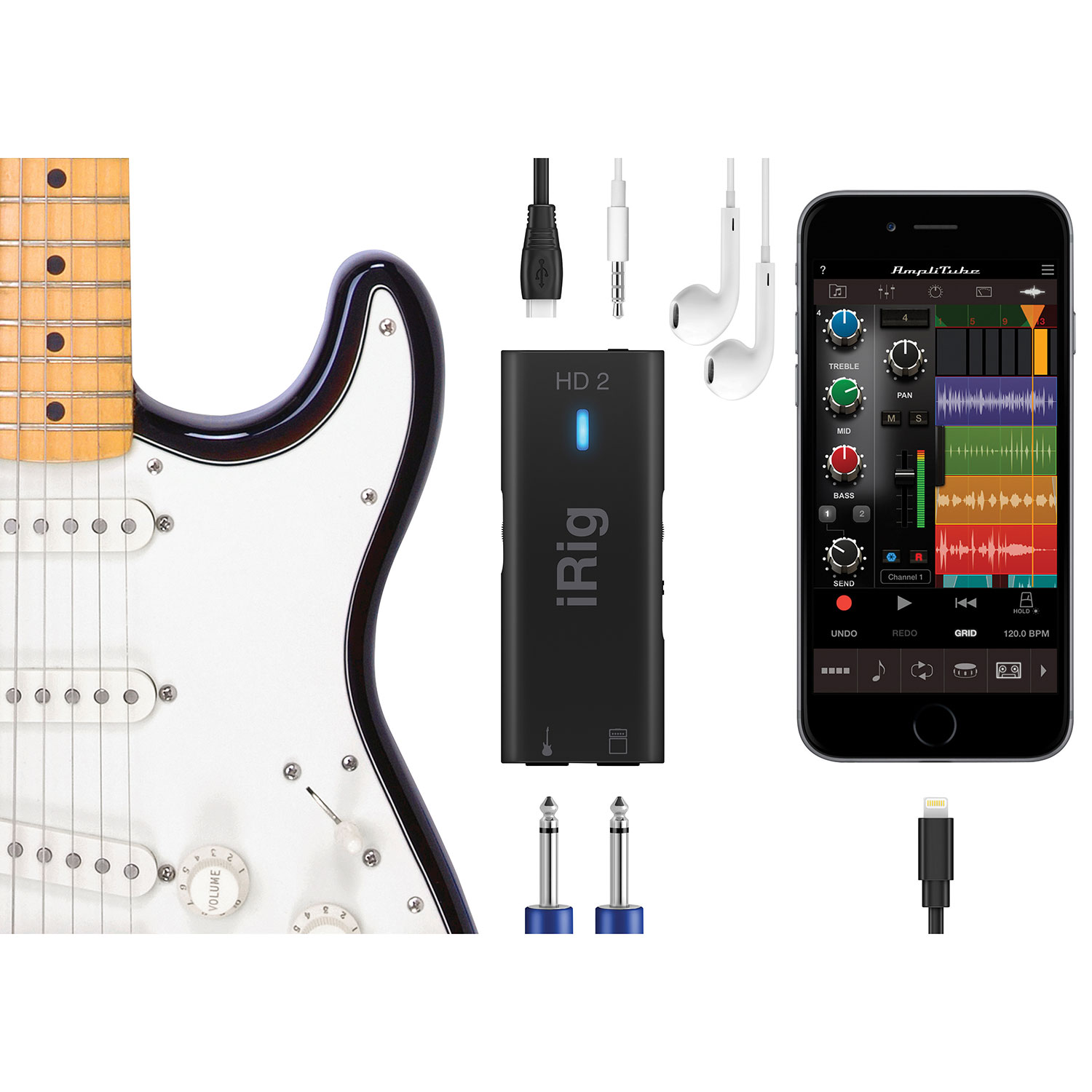 Adaptateur d'interface numérique de guitare iRig HD 2 d'IK Multimedia