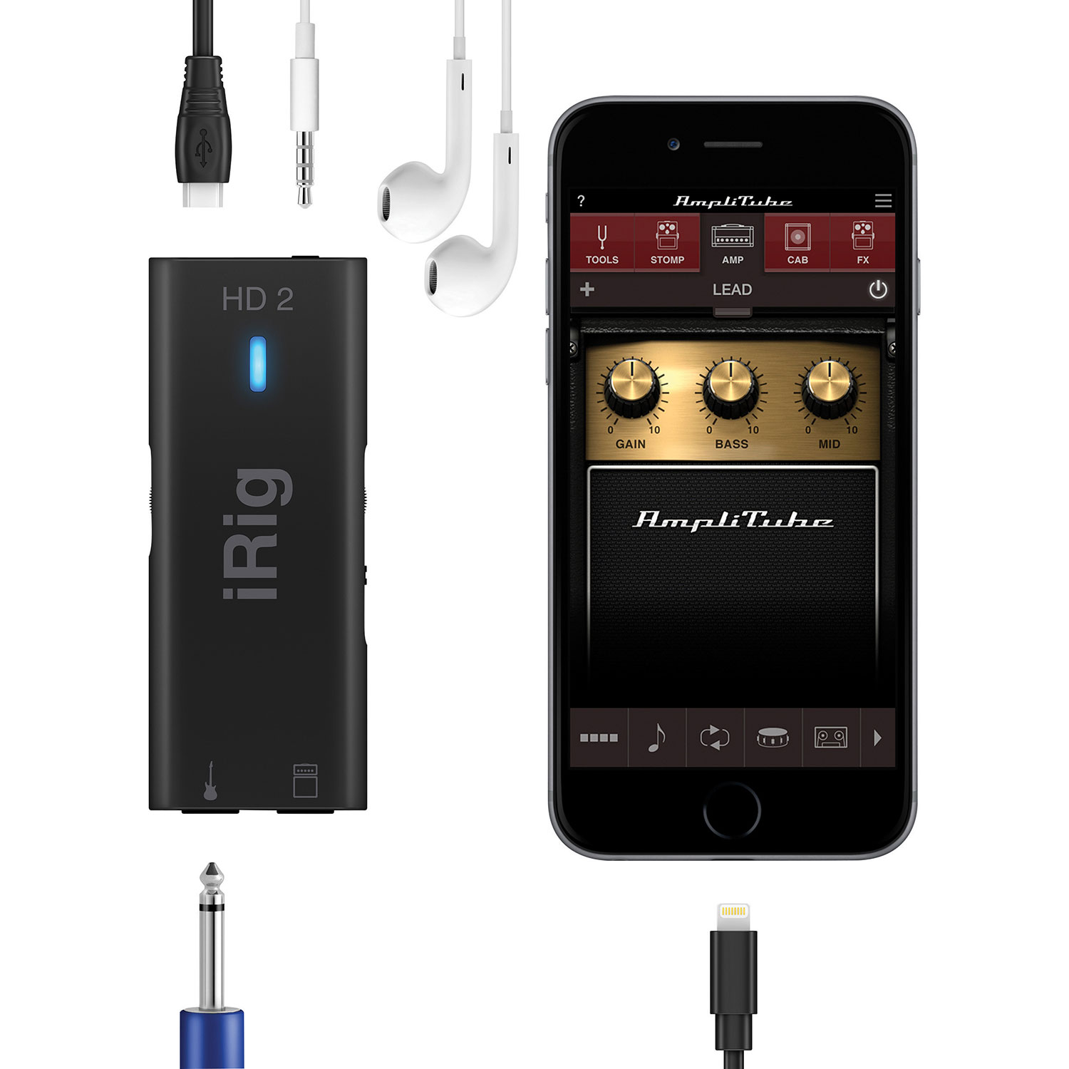 Adaptateur d'interface numérique de guitare iRig HD 2 d'IK Multimedia