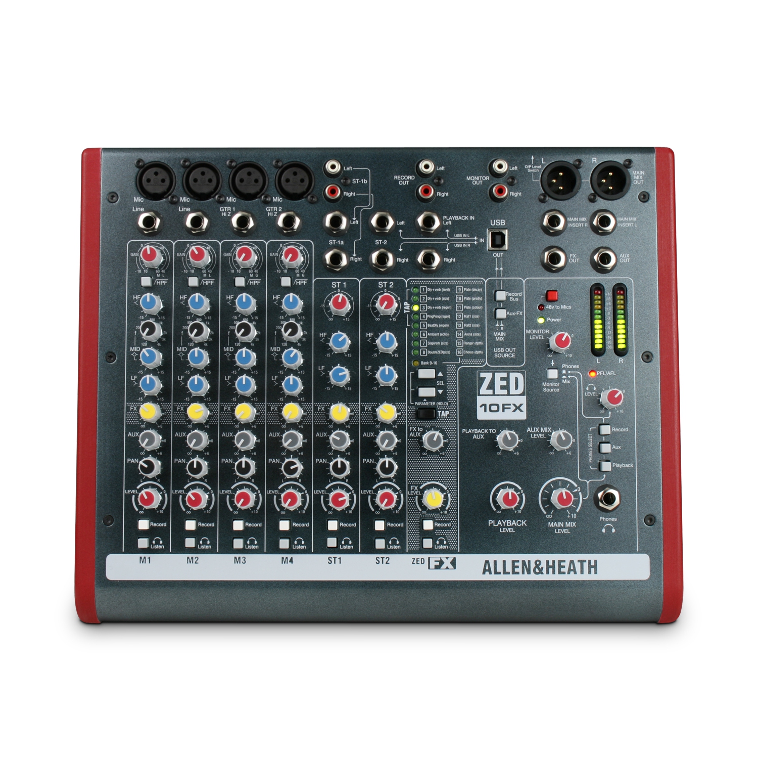 Allen & Heath ZED-10FX Multipurpose Mixer with FX Four Live Sound and Recording