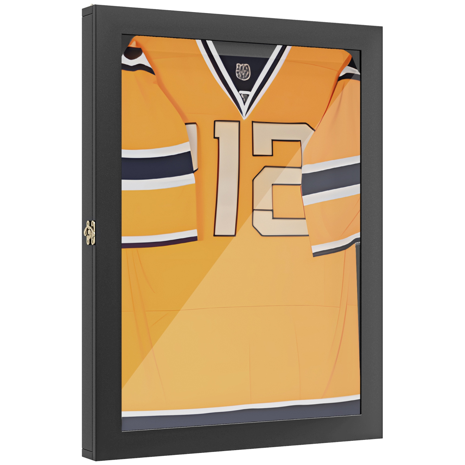 HOMCOM Jersey Frame Display Case Shirt Shadow Box Cabinet Football Baseball Basketball, Black