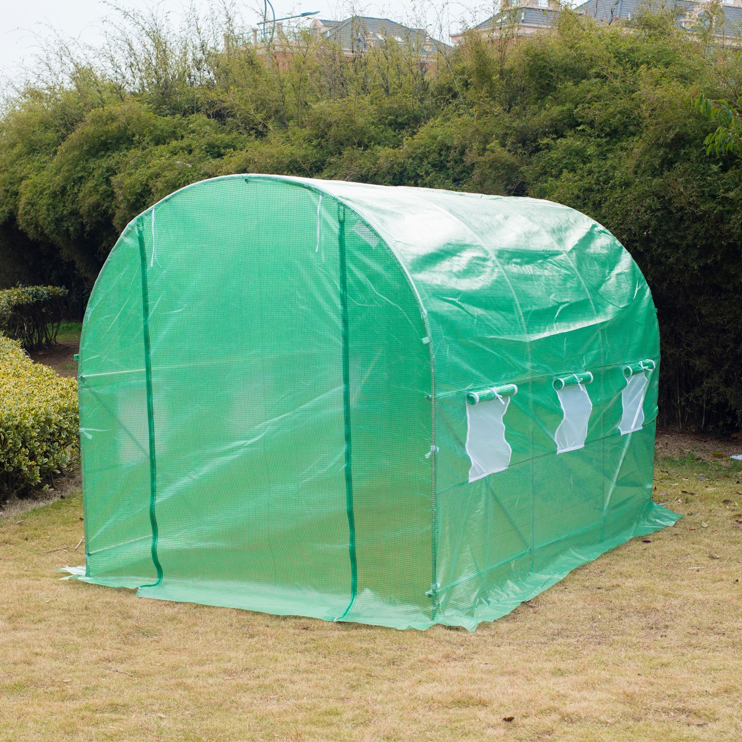 Outsunny 11.5x6.7x6.7FT Walk-in Tunnel Greenhouse Green