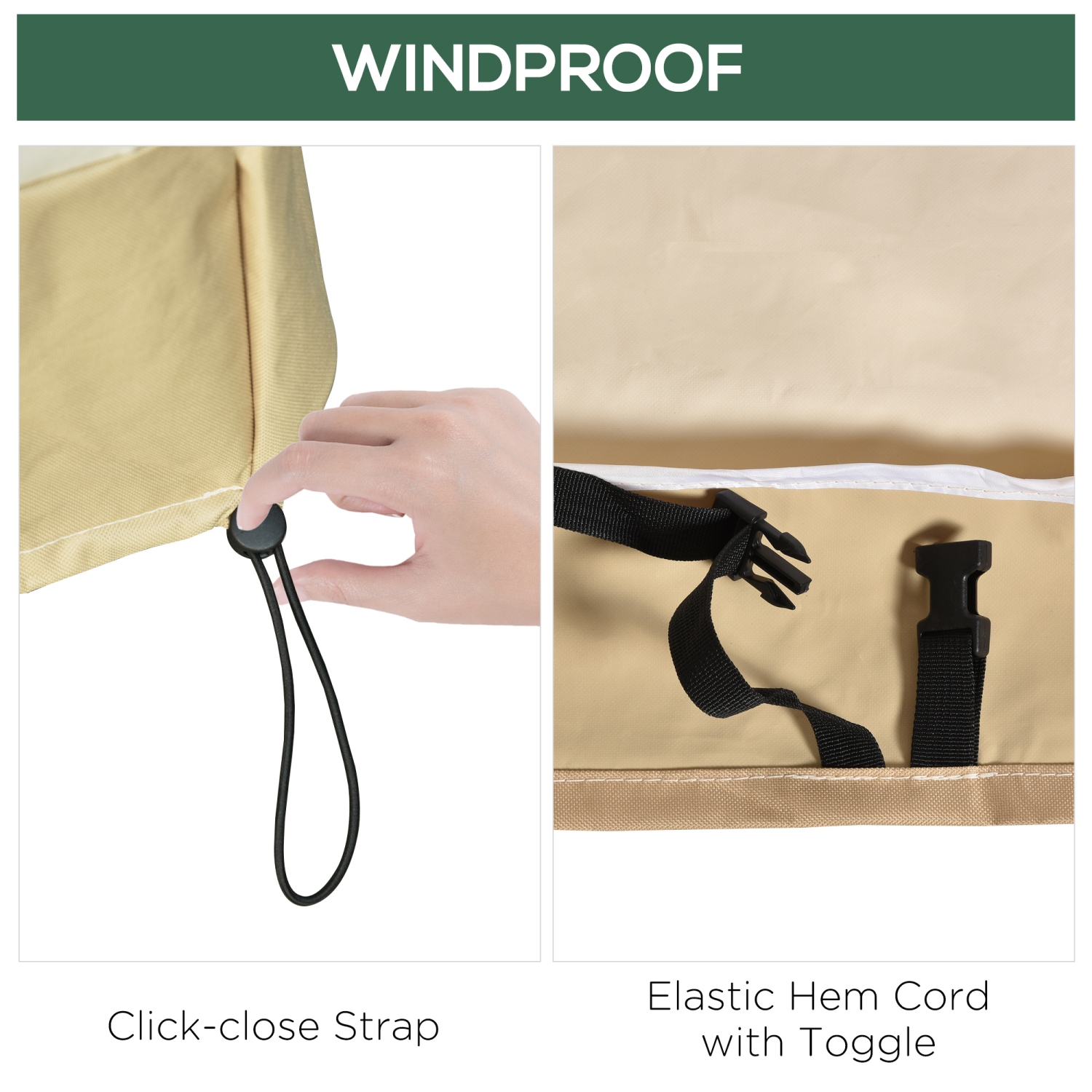 Outsunny 84 B – Housse pour ensemble table ovale et chaise de jardin 129,9-po, ensemble de canapé beige/café