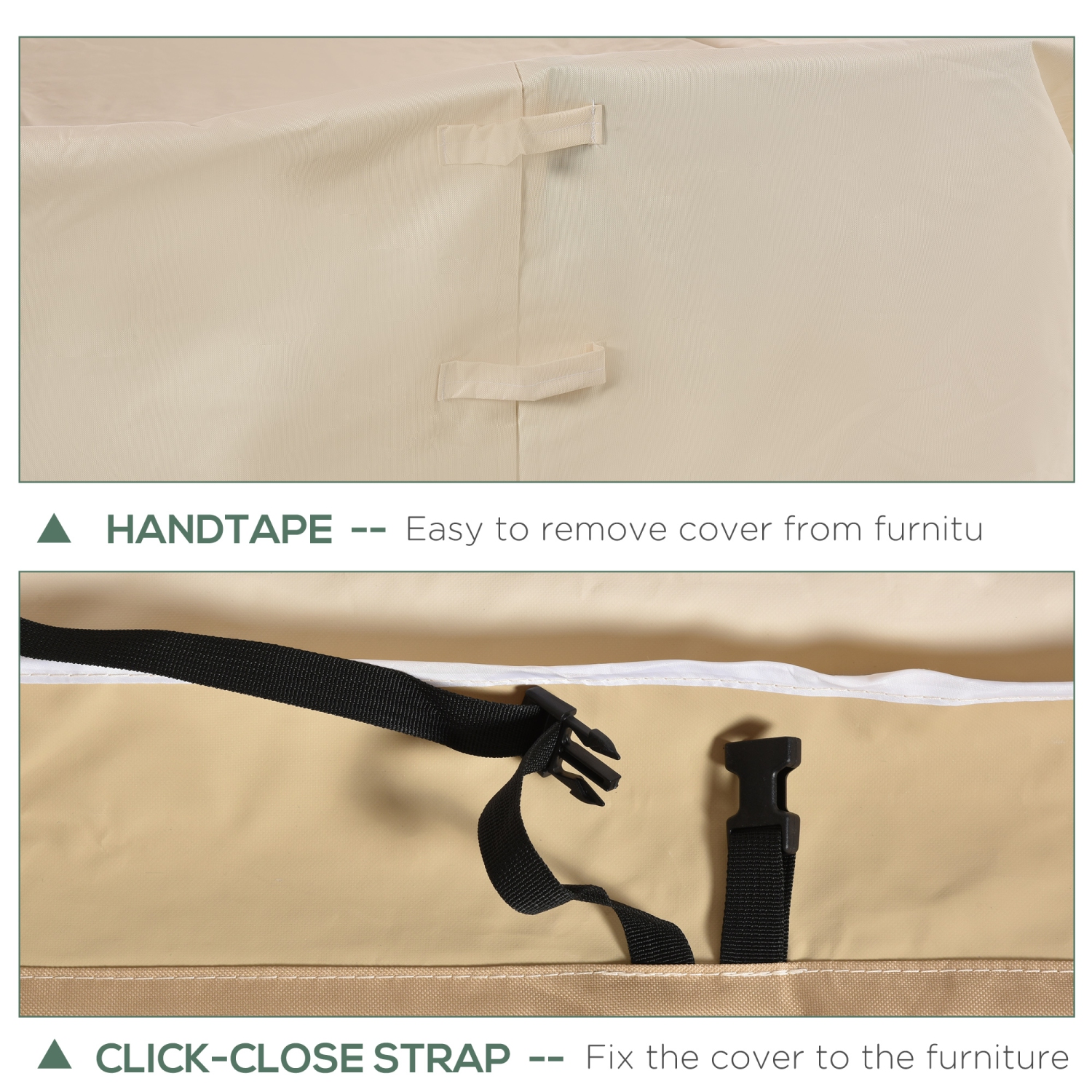 Outsunny 84 B – Housse pour ensemble table ovale et chaise de jardin 129,9-po, ensemble de canapé beige/café