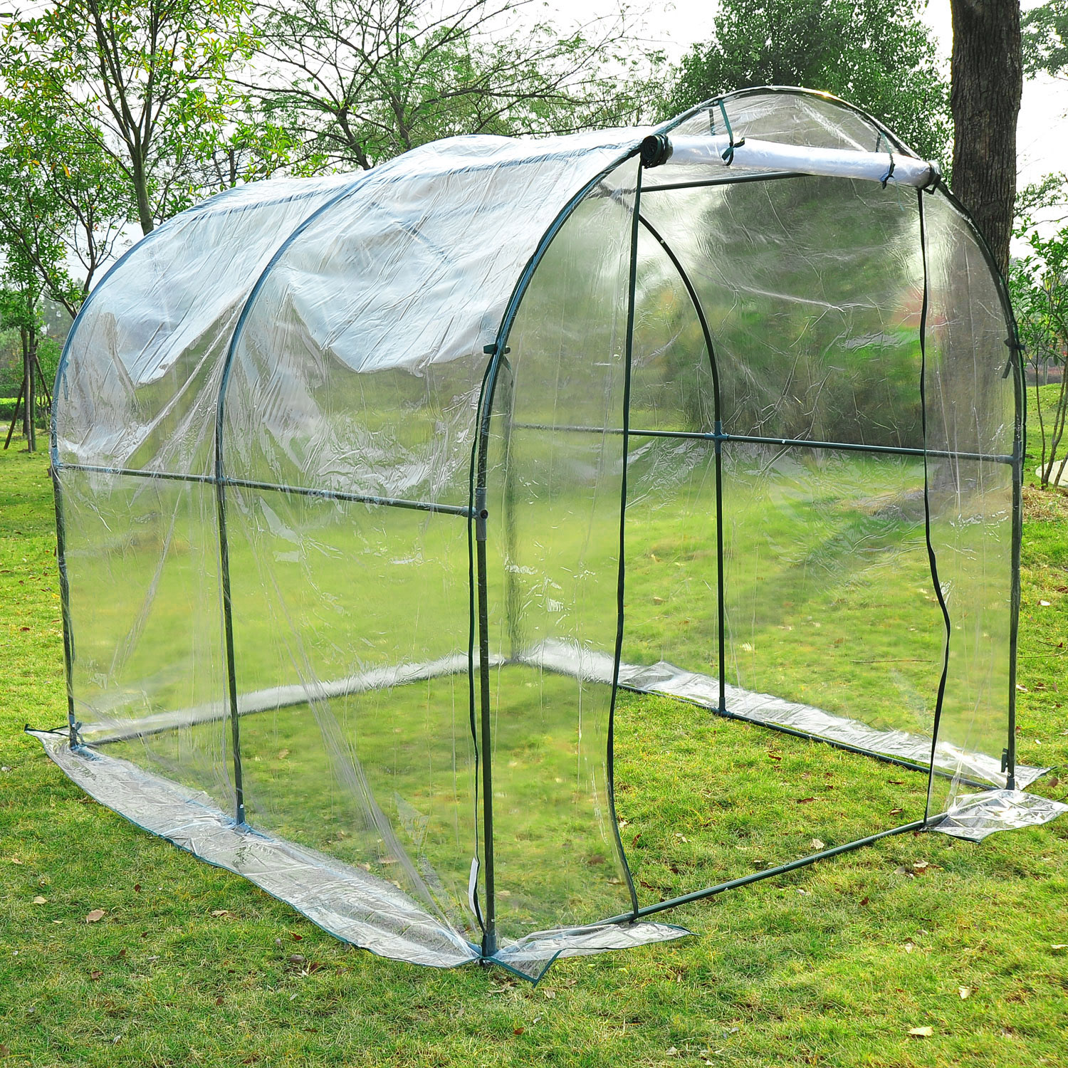Outsunny 98.4inch Dome Walk In Green House Transparent